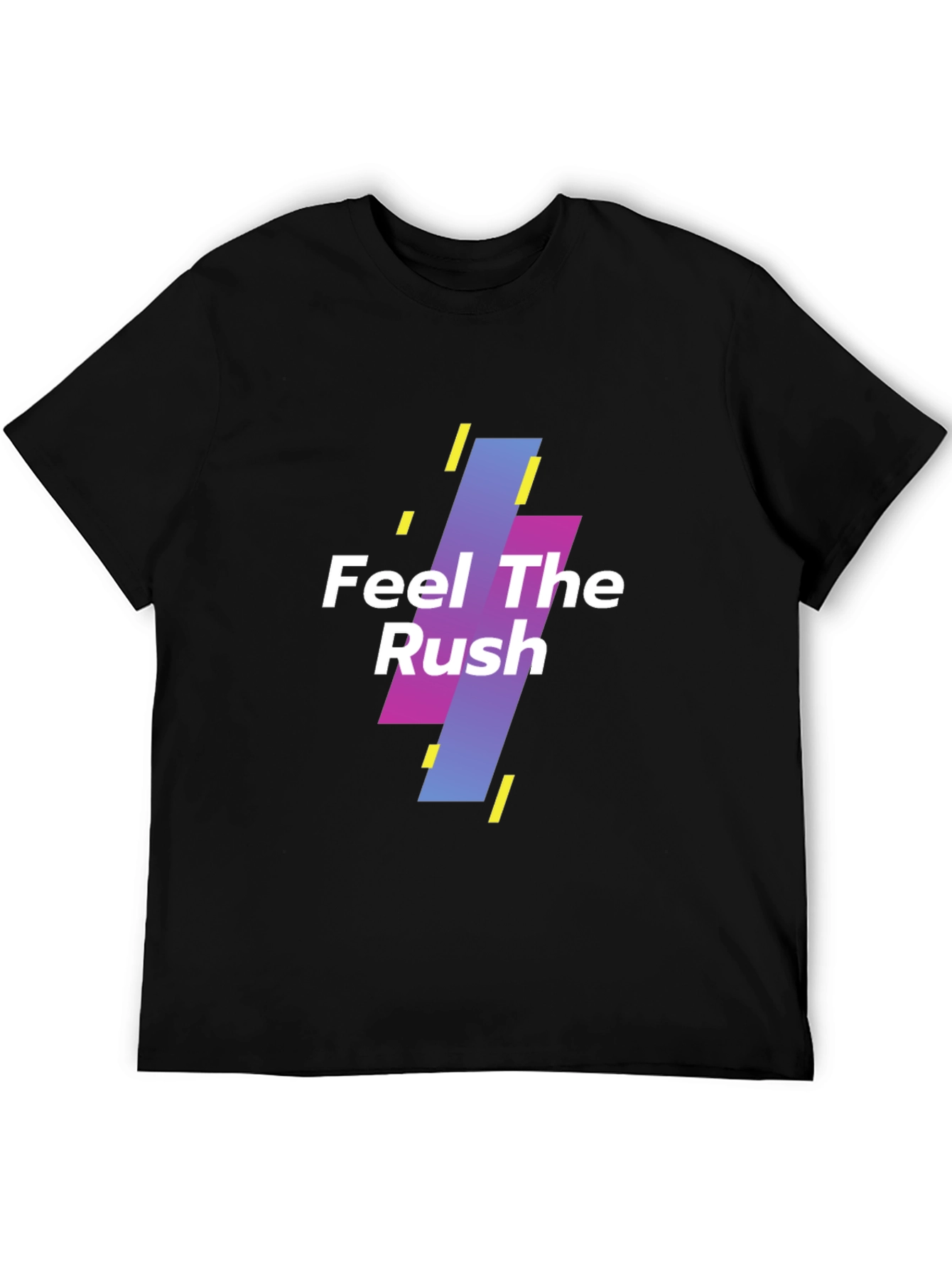 Feel The Rush Graphic Print Black T-Shirt