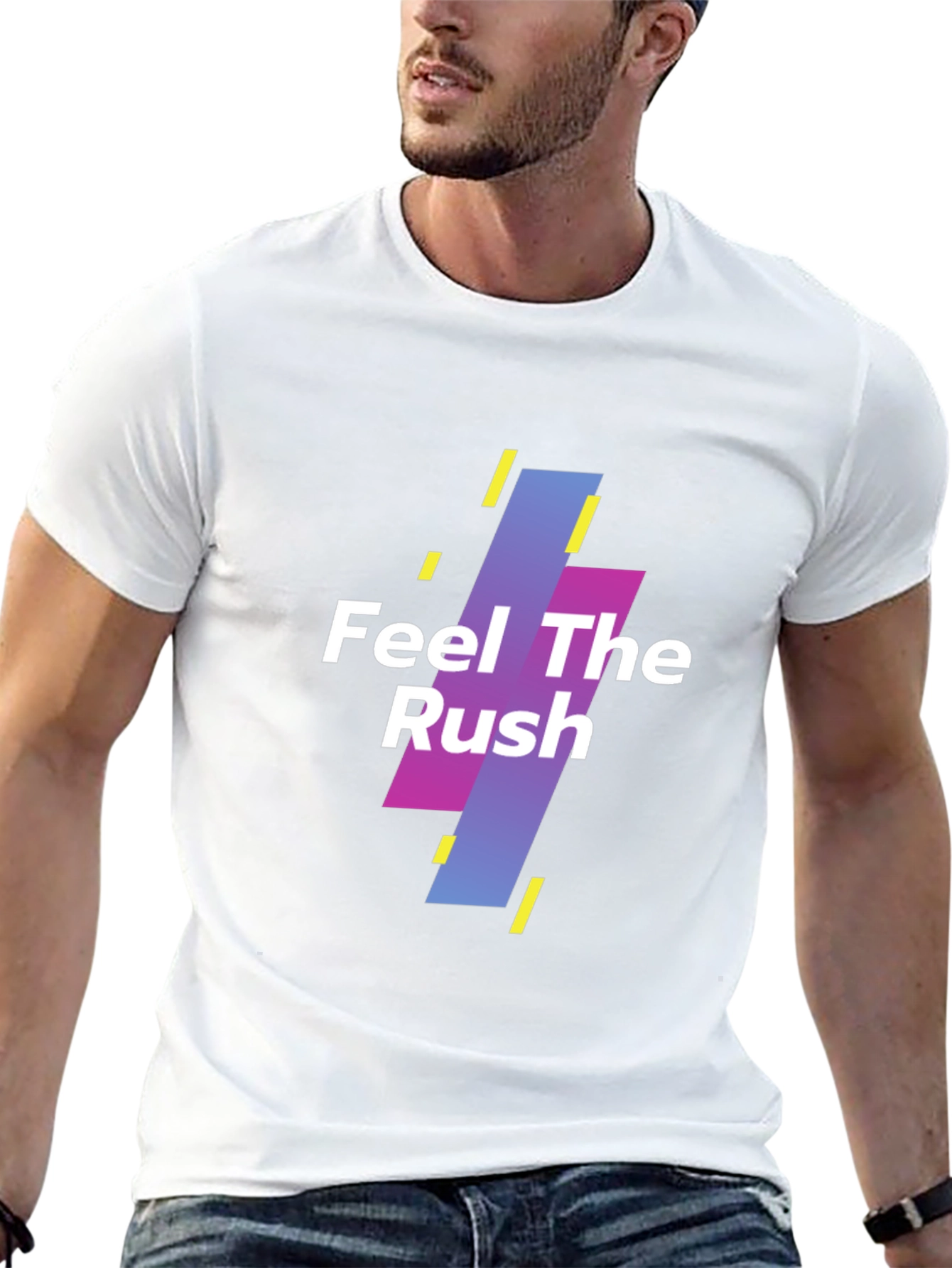 Feel The Rush Graphic Print Black T-Shirt