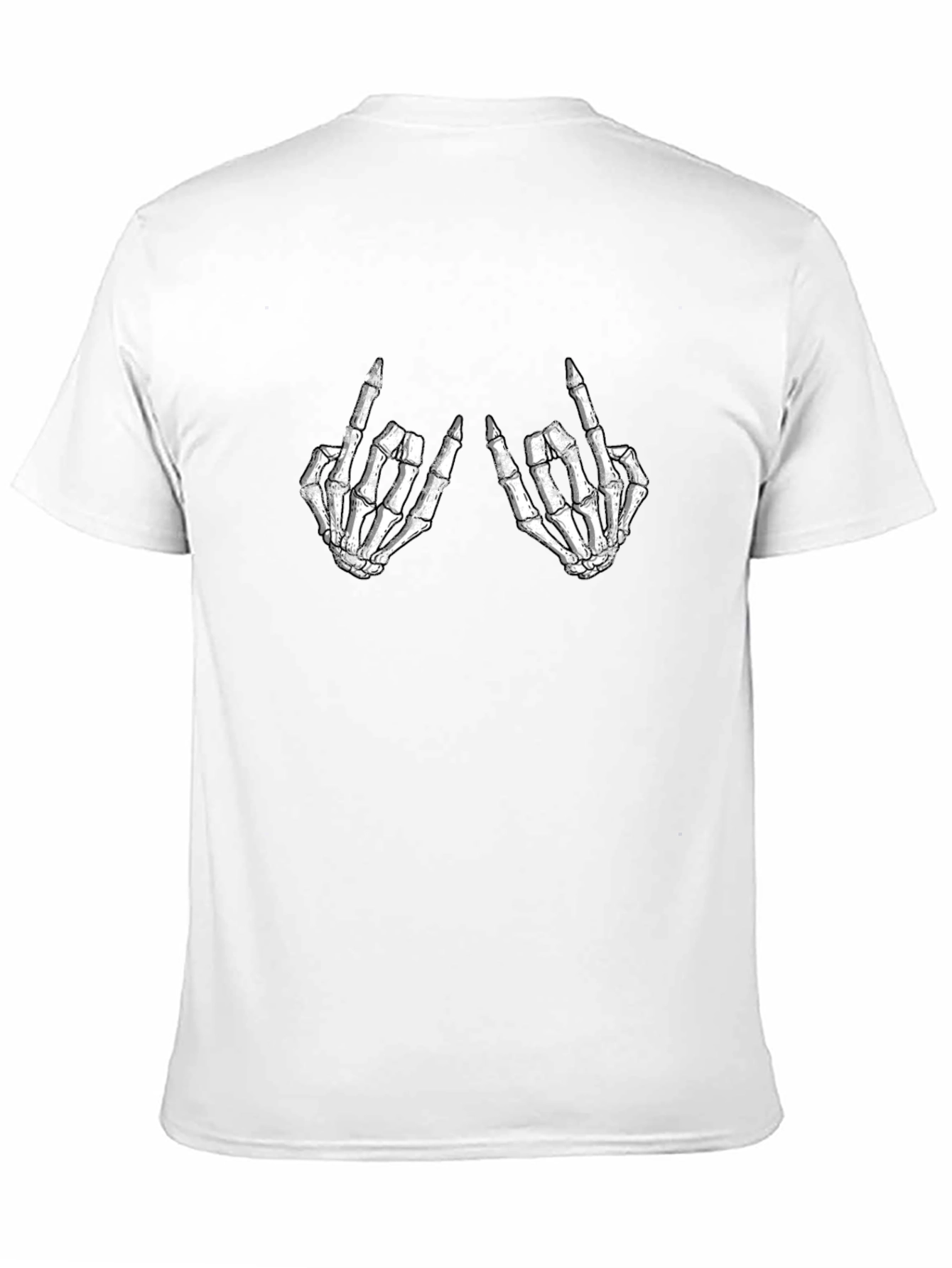 Skeleton Hands Graphic Tee - Black Crew Neck T-Shirt