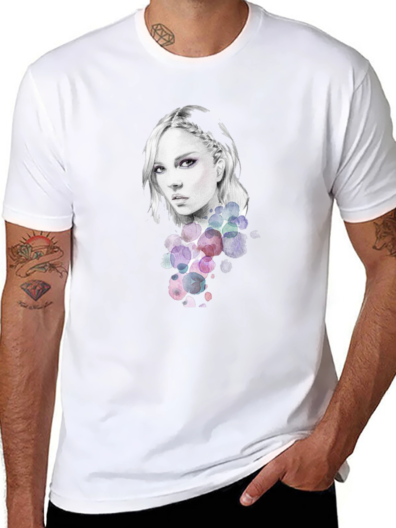 Woman Portrait Graphic Tee - Stylish Black T-Shirt