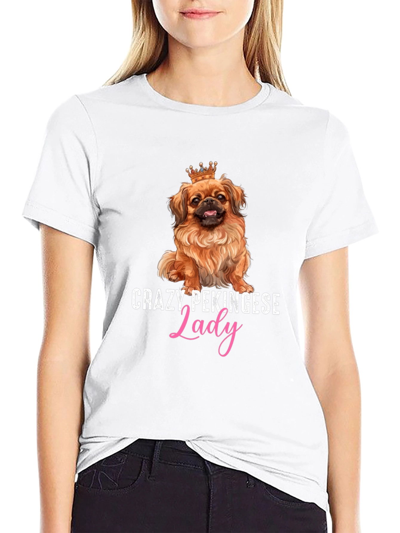 Crazy Pekingese Lady T-Shirt - Cute Dog Lover Tee