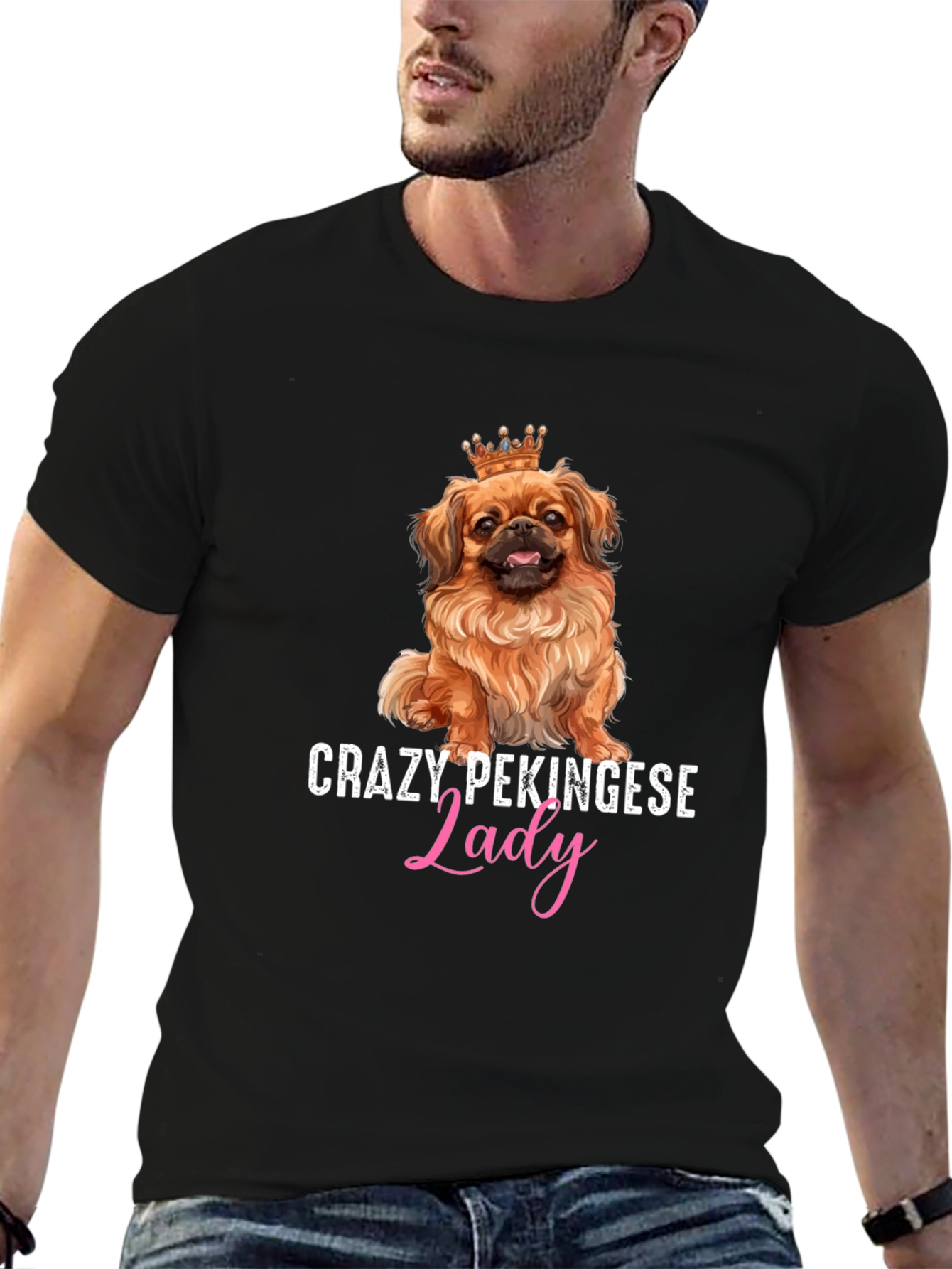 Crazy Pekingese Lady T-Shirt - Cute Dog Lover Tee