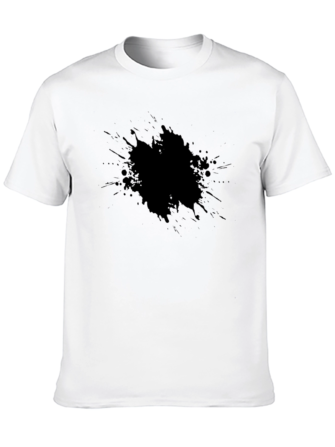 Mens Black Splatter Print Tee - Casual Style