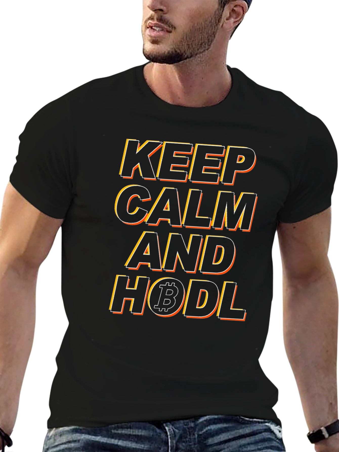 Keep Calm and HODL Bitcoin Graphic Tee