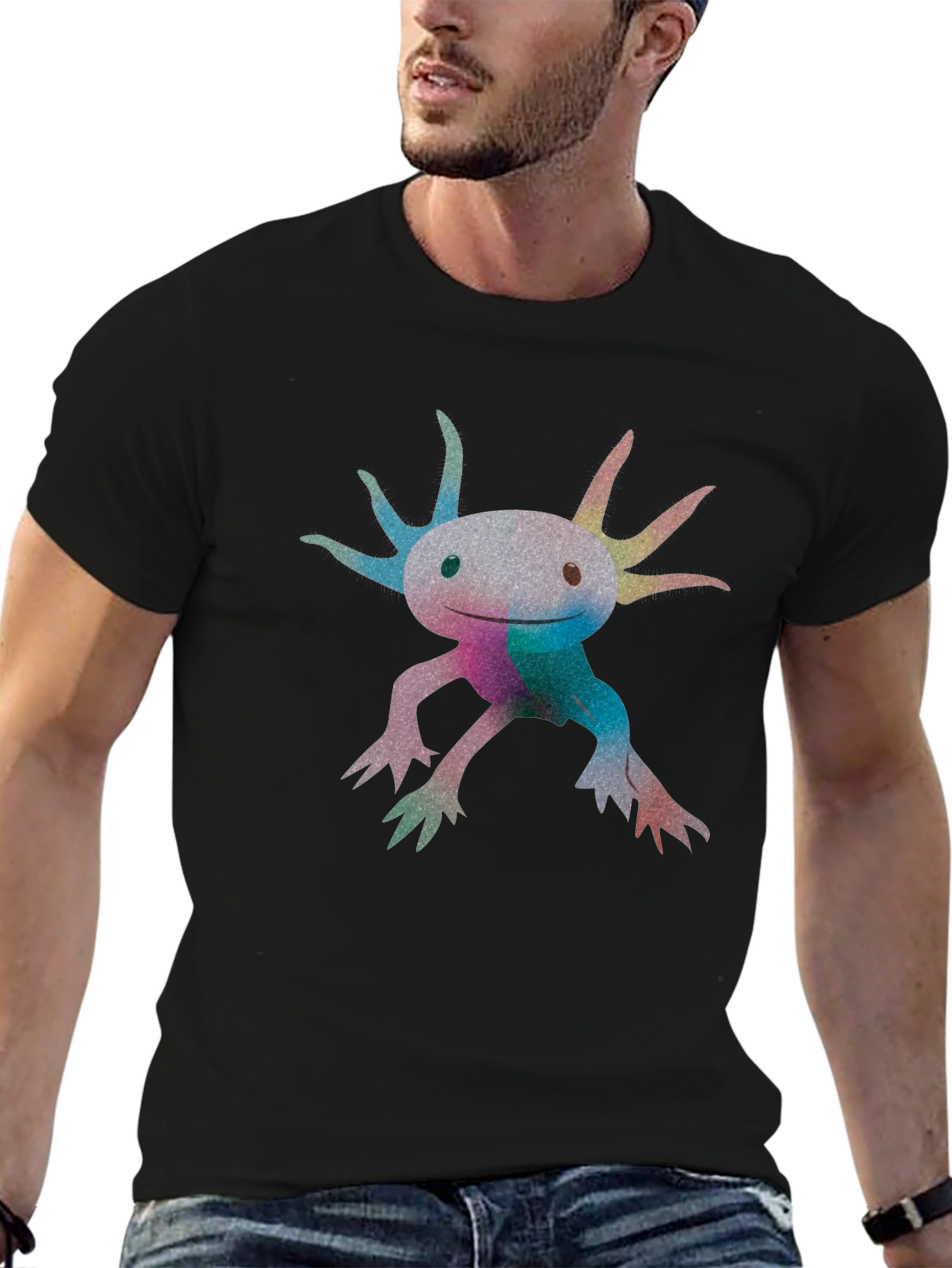 Axolotl Graphic Black T-Shirt
