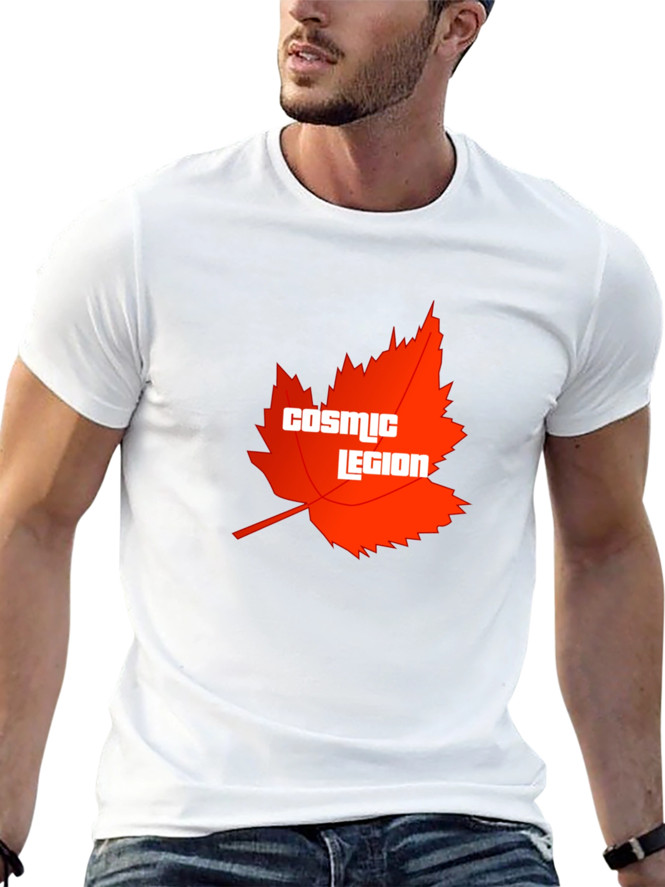 Cosmic Legion Maple Leaf Graphic Tee - Black