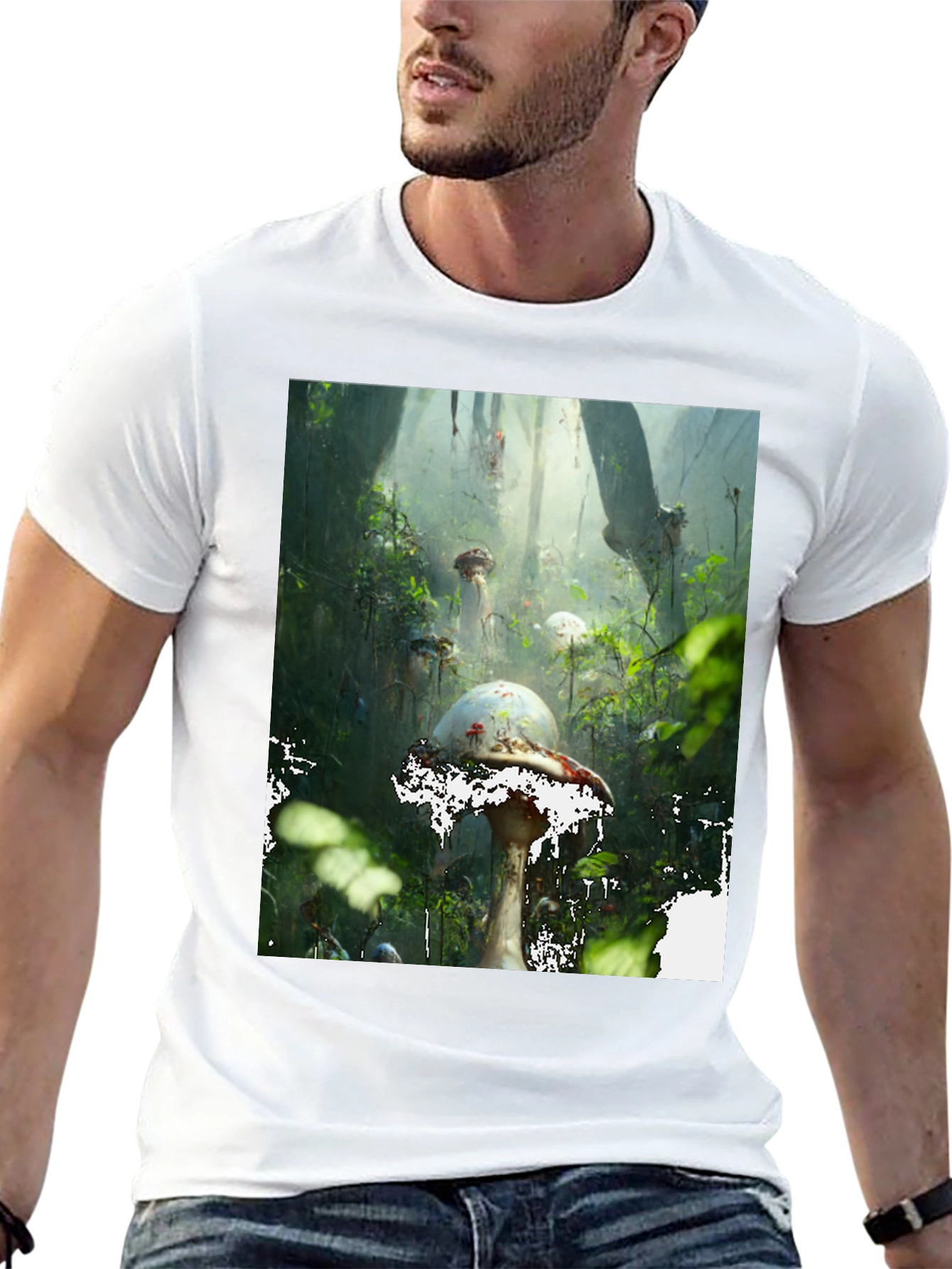 Mushroom Forest T-Shirt - Unique Nature Design