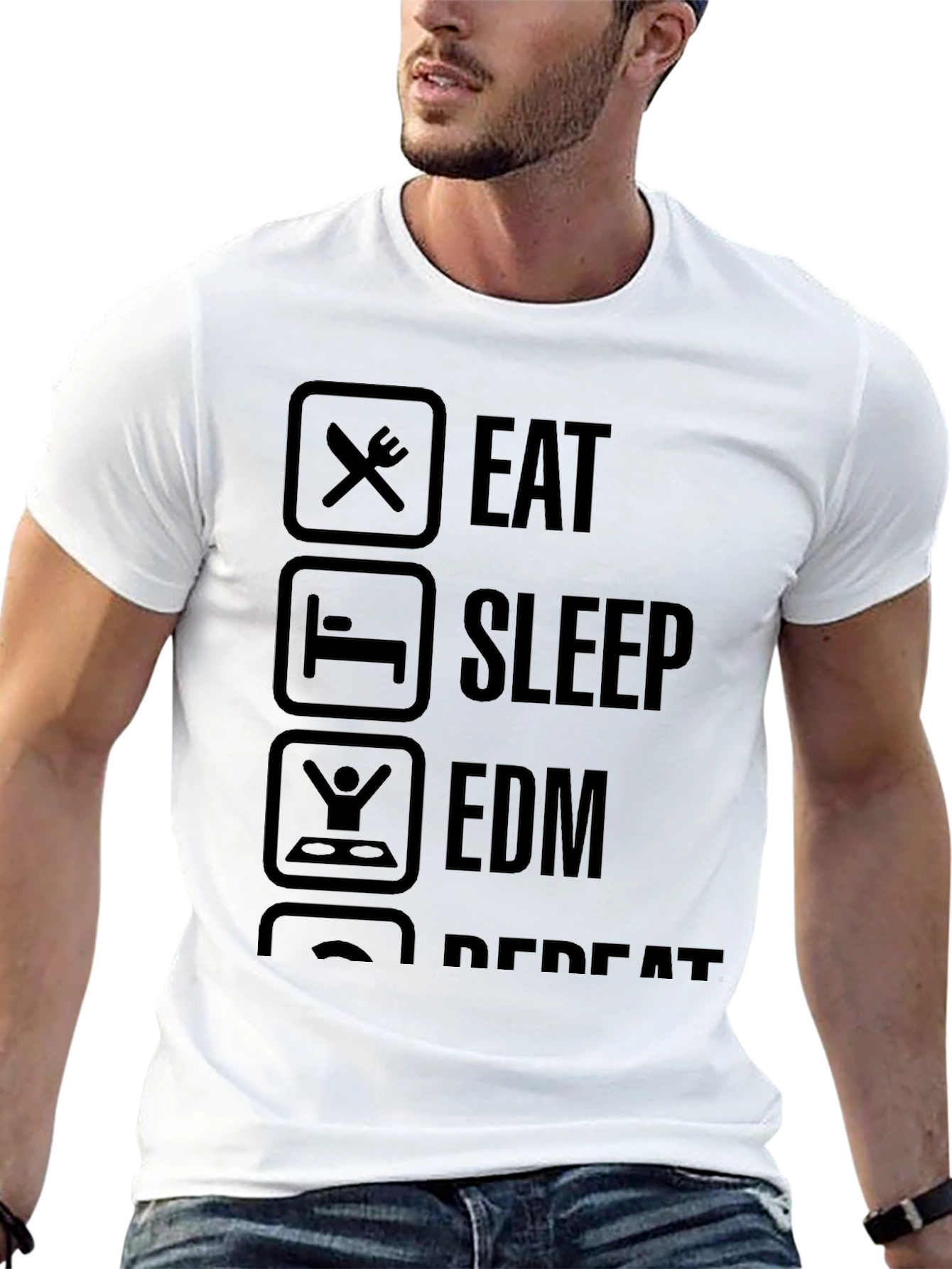 Eat Sleep EDM Repeat T-Shirt - Black Graphic Tee