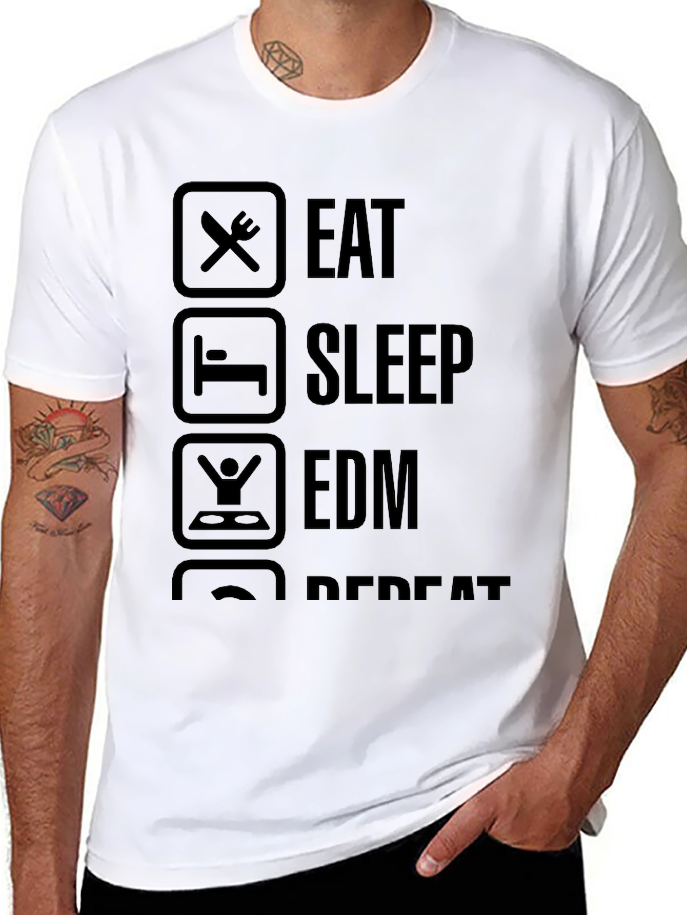 Eat Sleep EDM Repeat T-Shirt - Black Graphic Tee