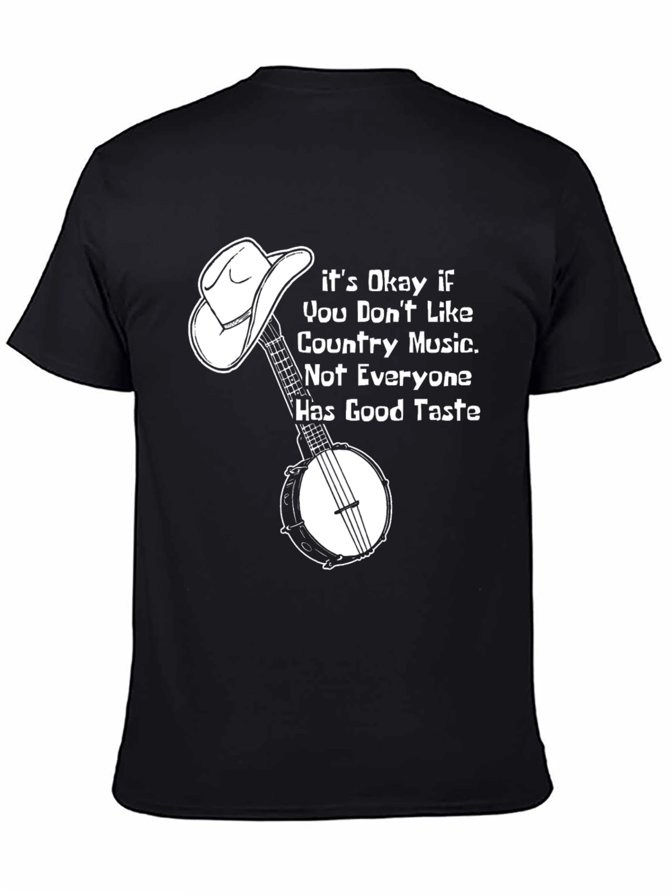 Funny Country Music T-Shirt with Banjo & Cowboy Hat