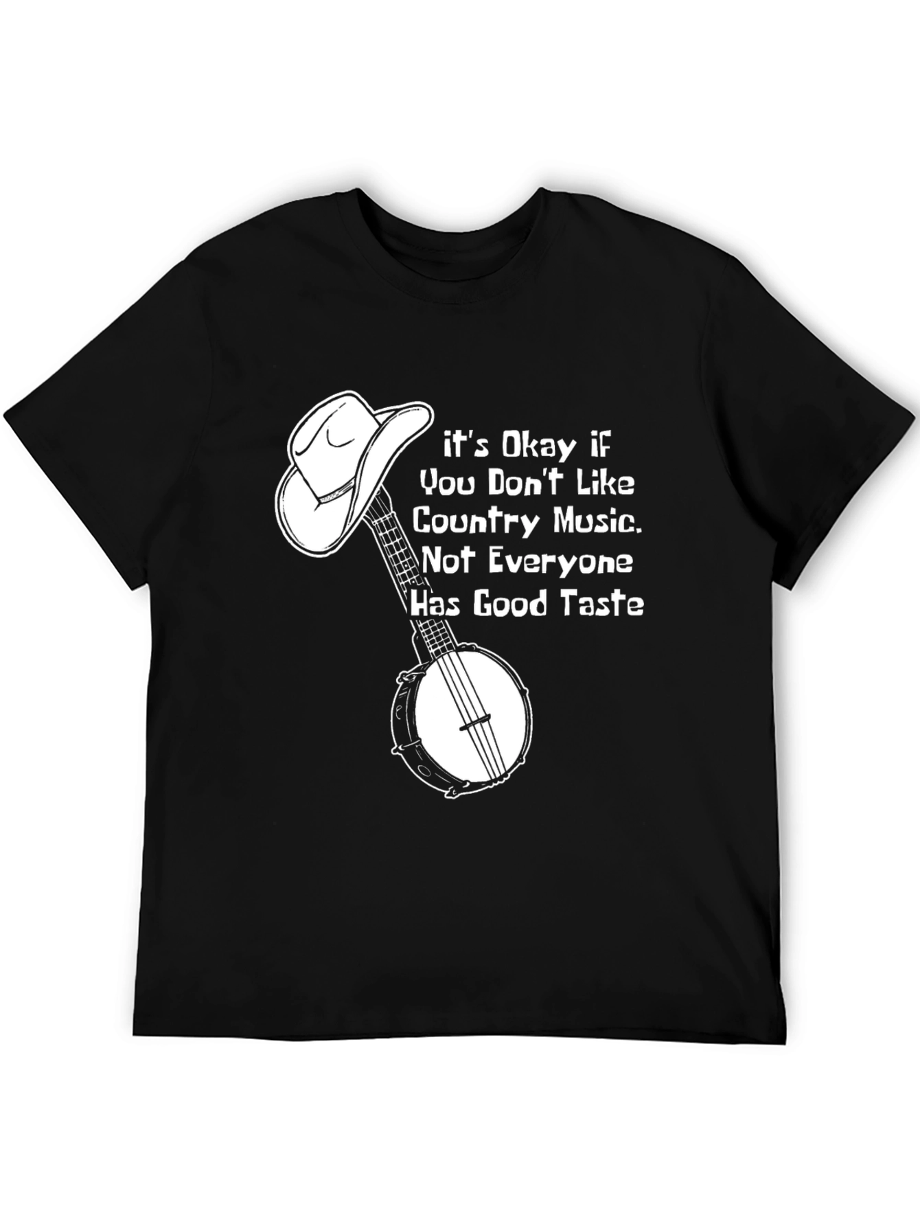 Funny Country Music T-Shirt with Banjo & Cowboy Hat