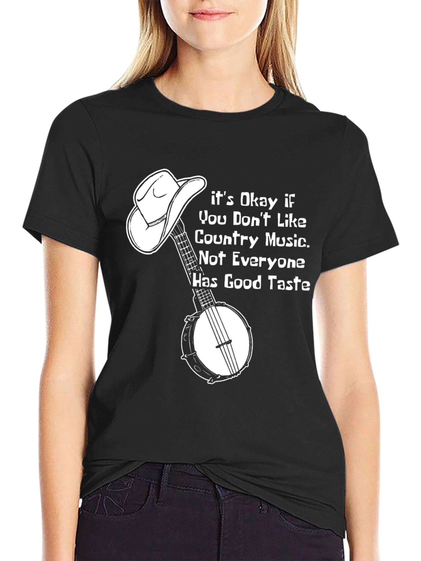 Funny Country Music T-Shirt with Banjo & Cowboy Hat