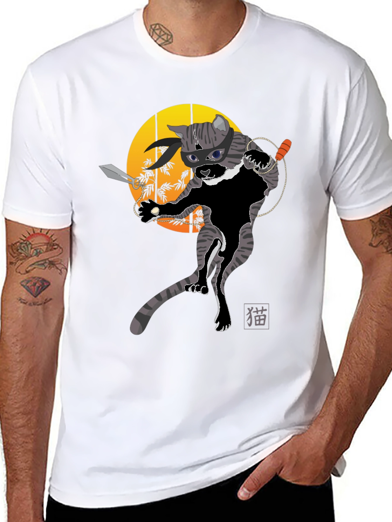 Ninja Cat Graphic T-Shirt