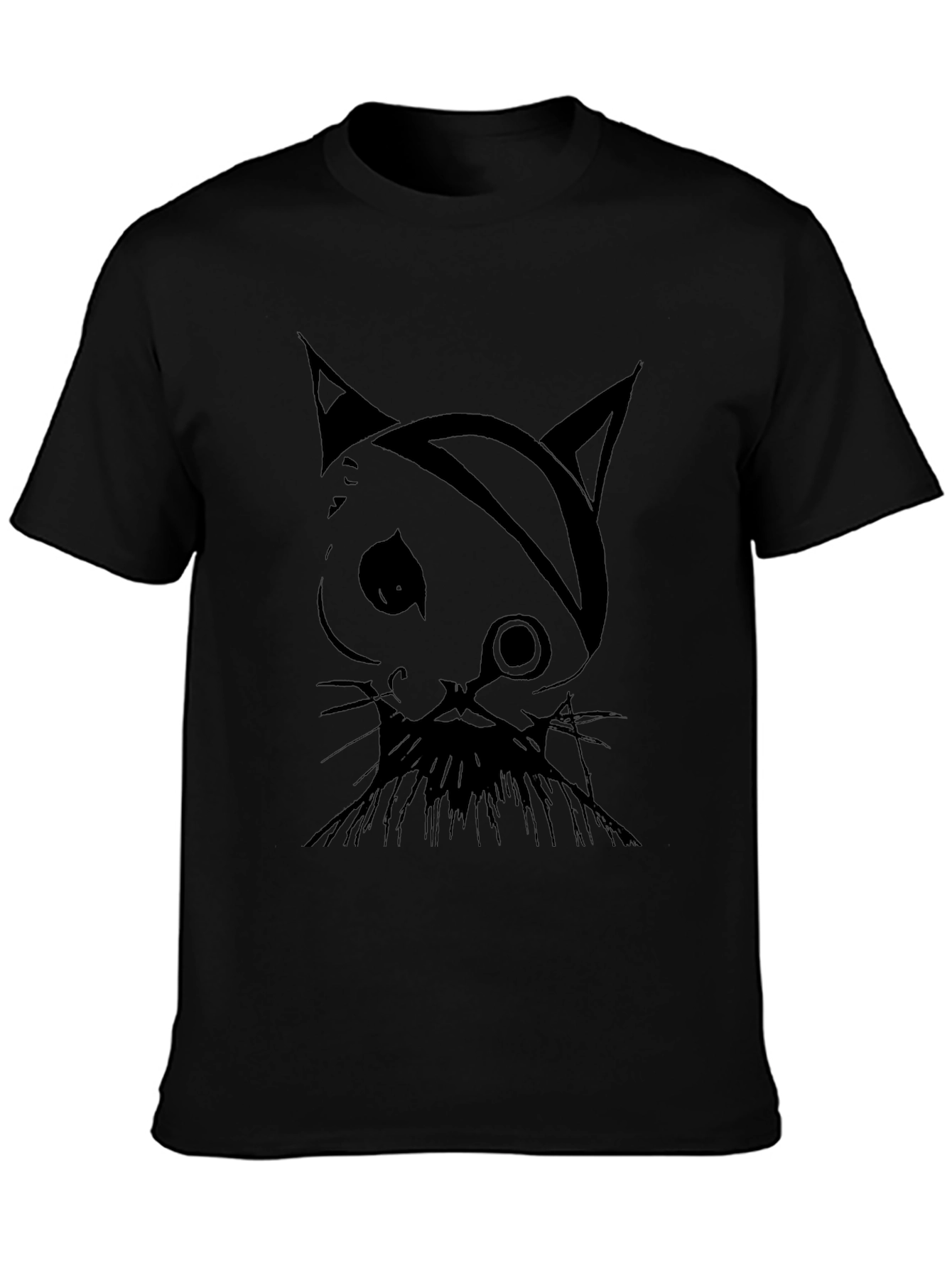 Pirate Cat Graphic Tee - Mens Black T-Shirt