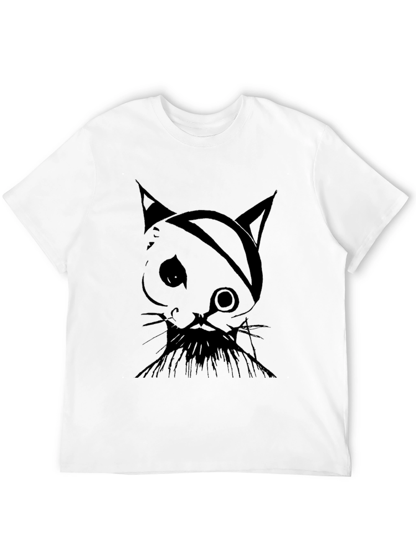 Pirate Cat Graphic Tee - Mens Black T-Shirt