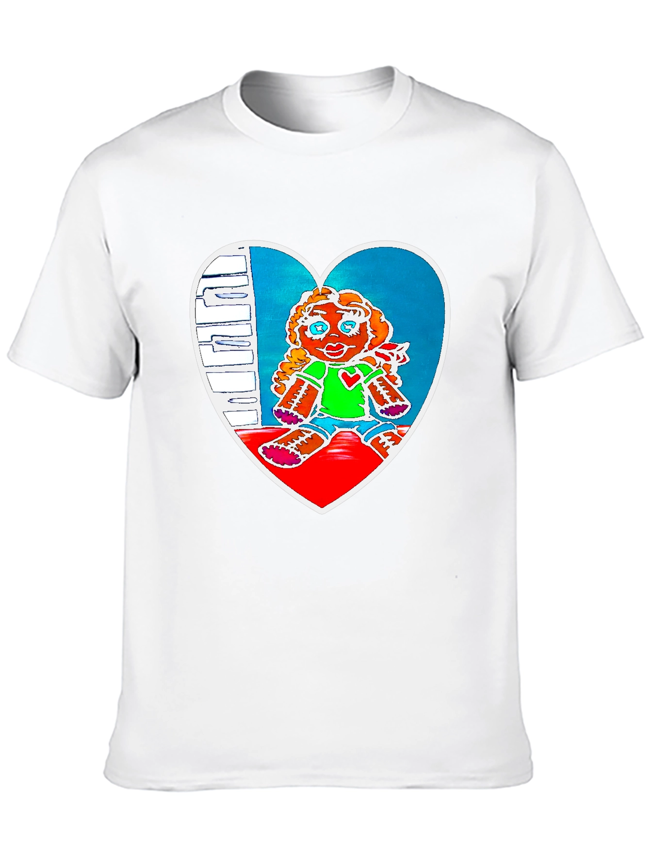 Heart Doll Graphic Tee - Black