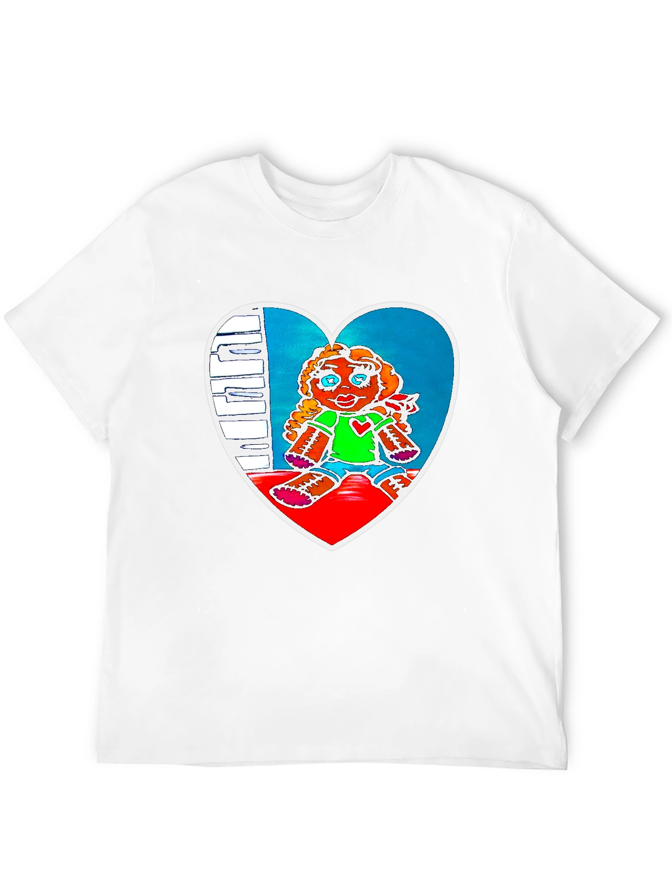 Heart Doll Graphic Tee - Black