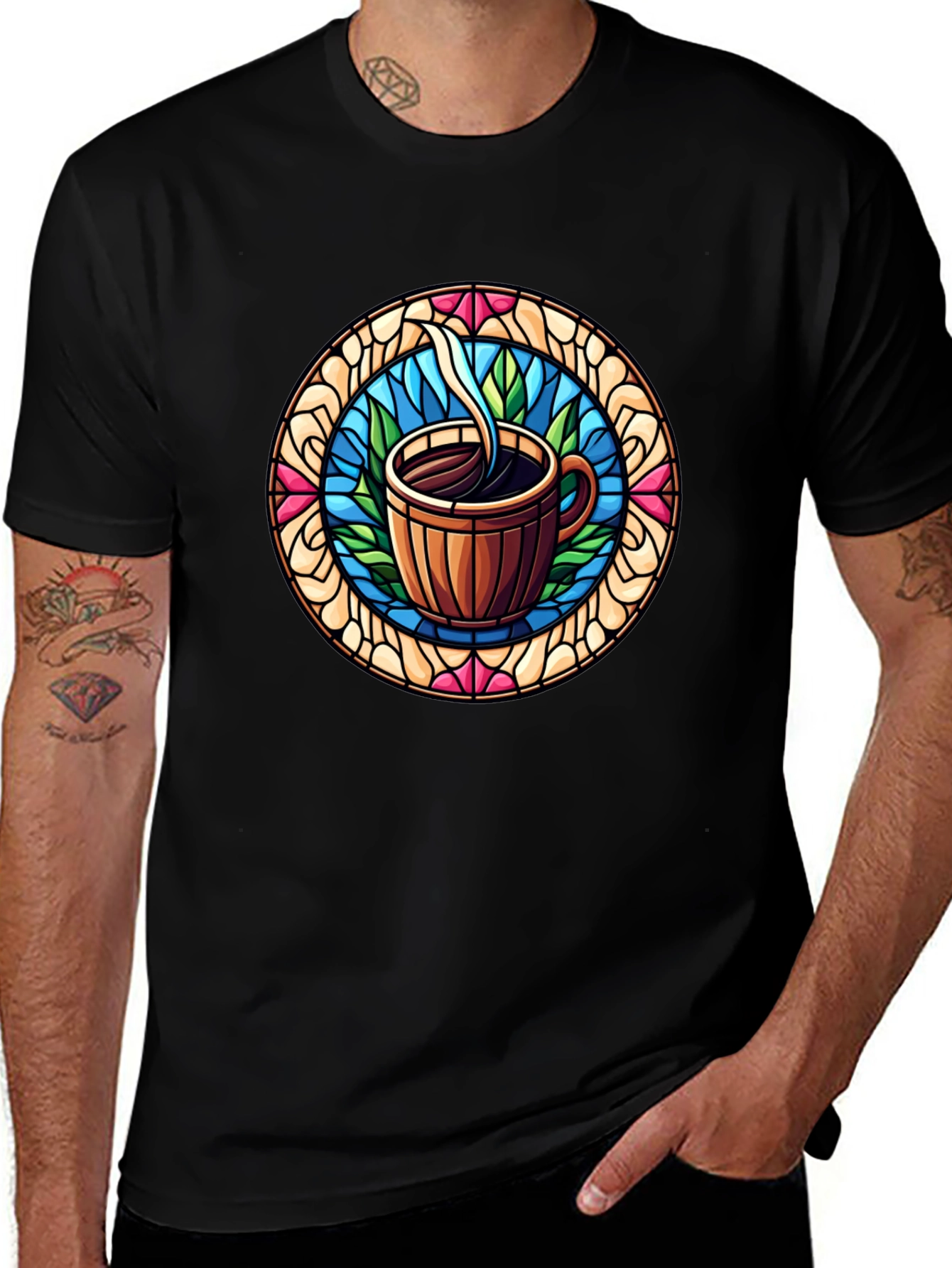 Coffee Stained Glass Style Tee