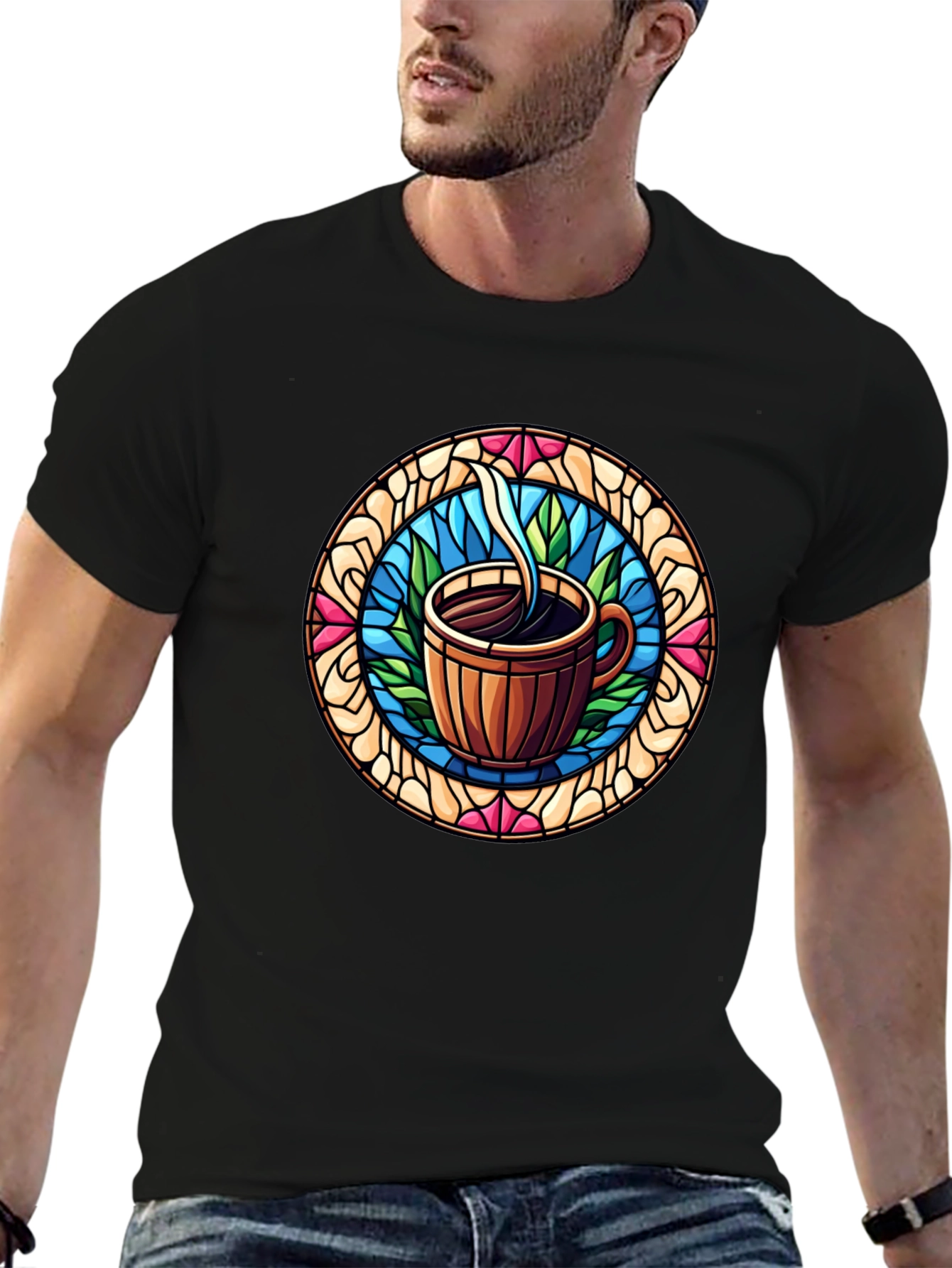 Coffee Stained Glass Style Tee