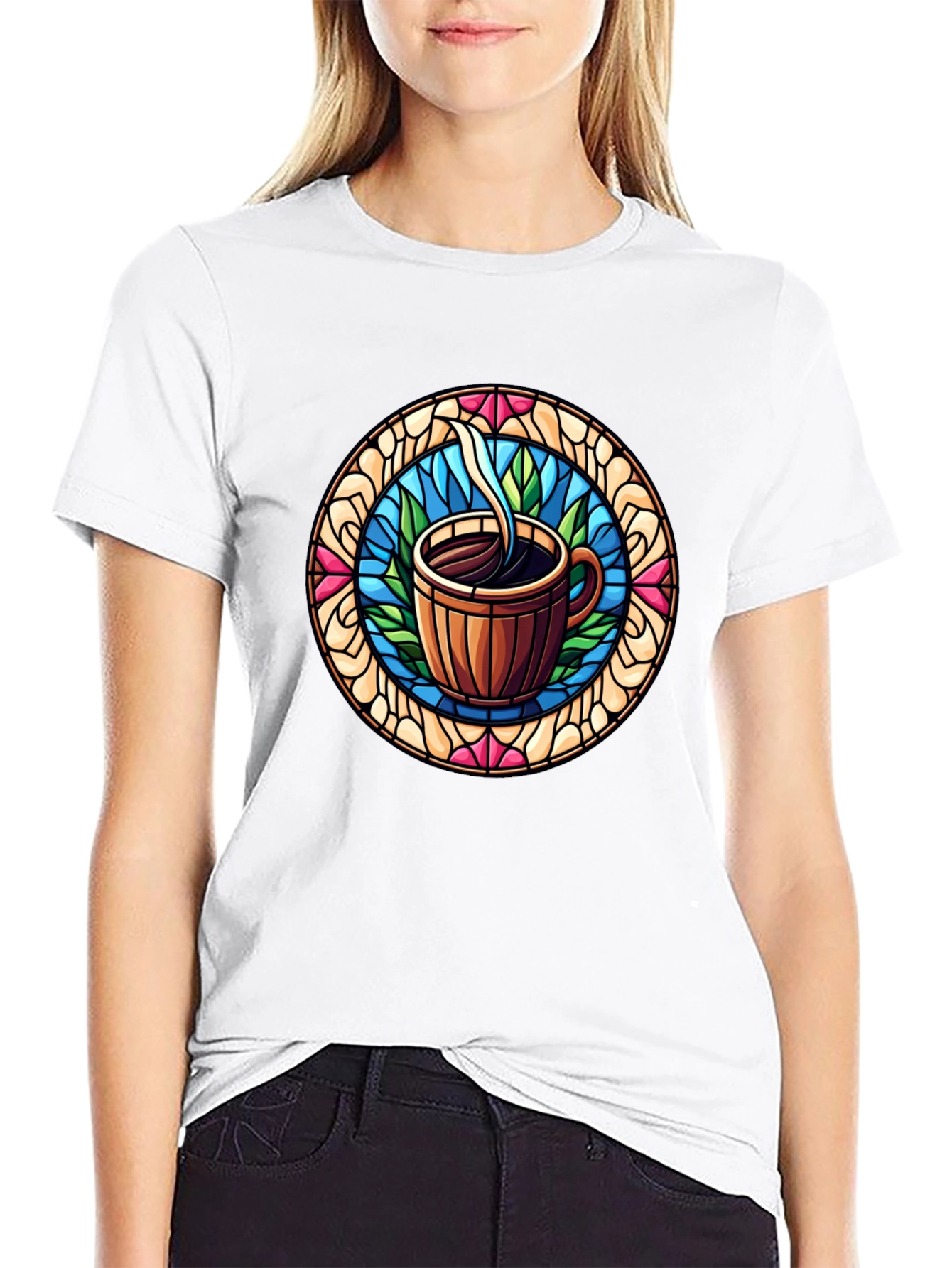 Coffee Stained Glass Style Tee