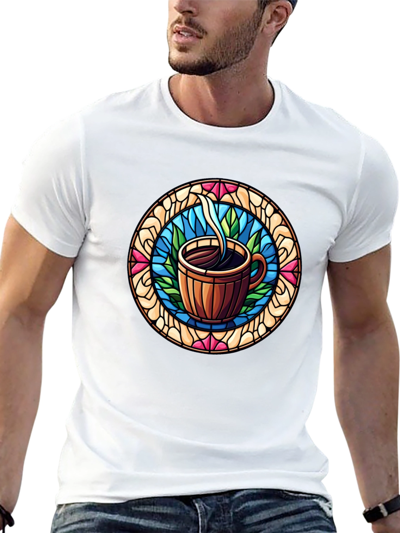 Coffee Stained Glass Style Tee