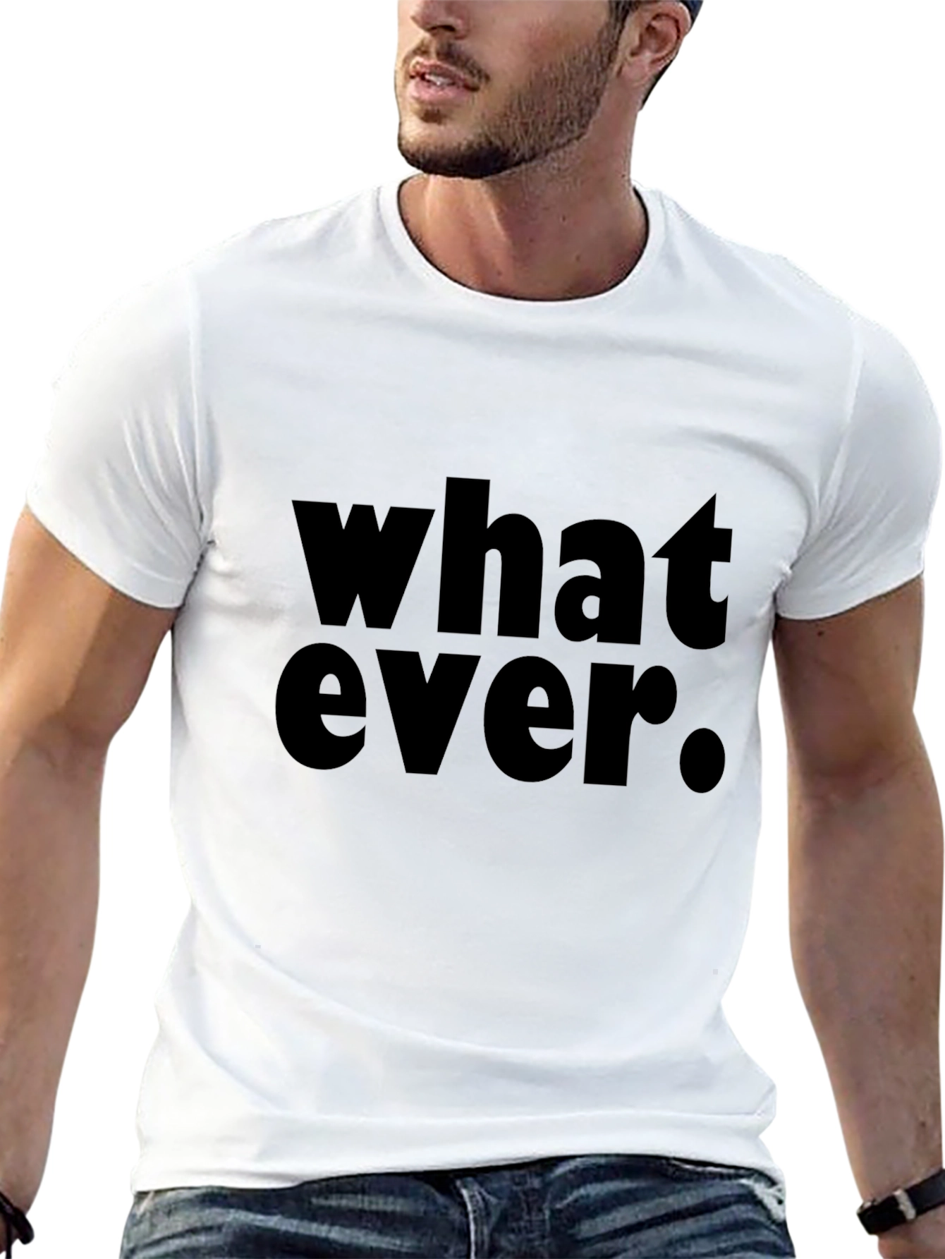 Whatever. Black Graphic T-Shirt - Casual Style