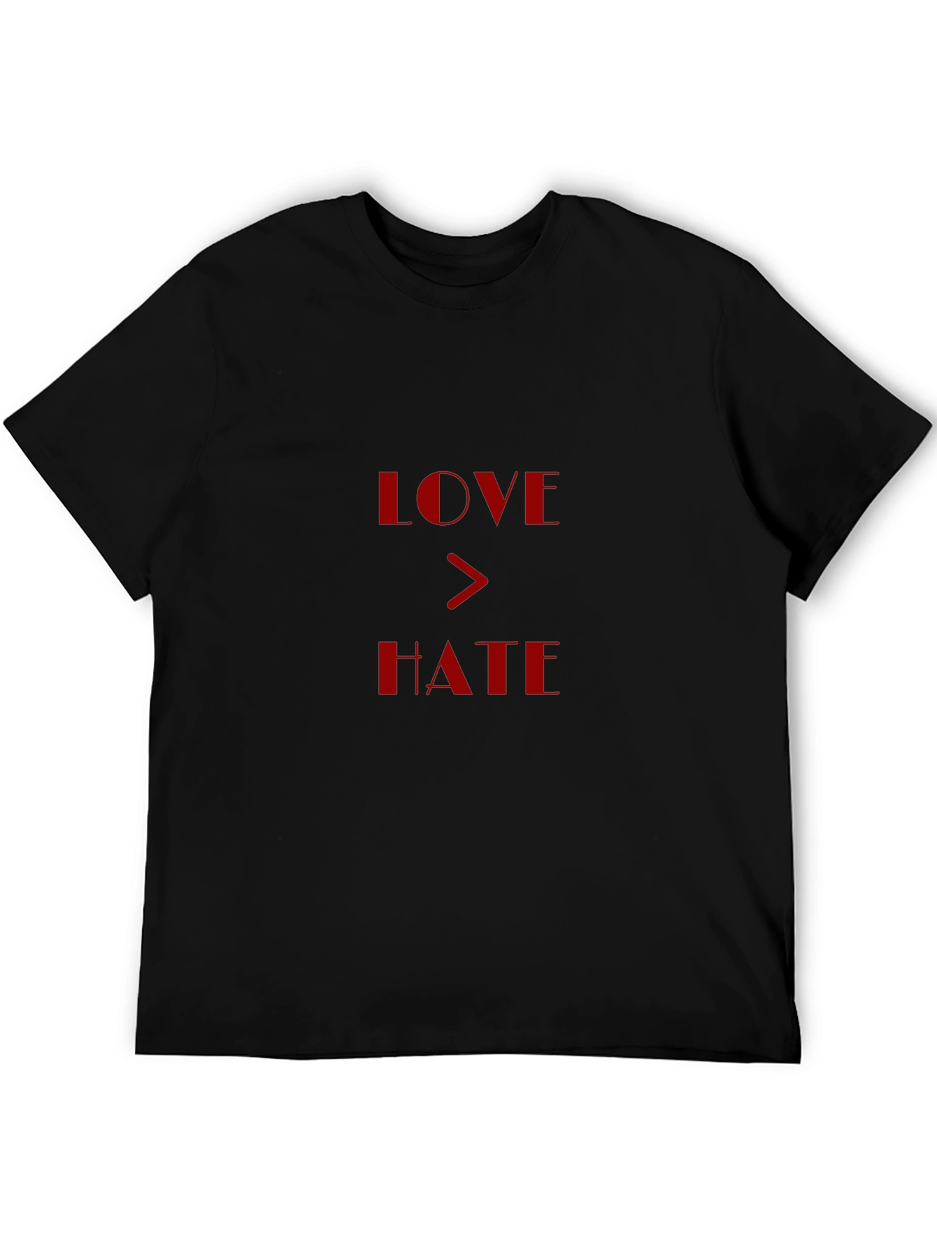 Love > Hate Graphic Print Black T-Shirt