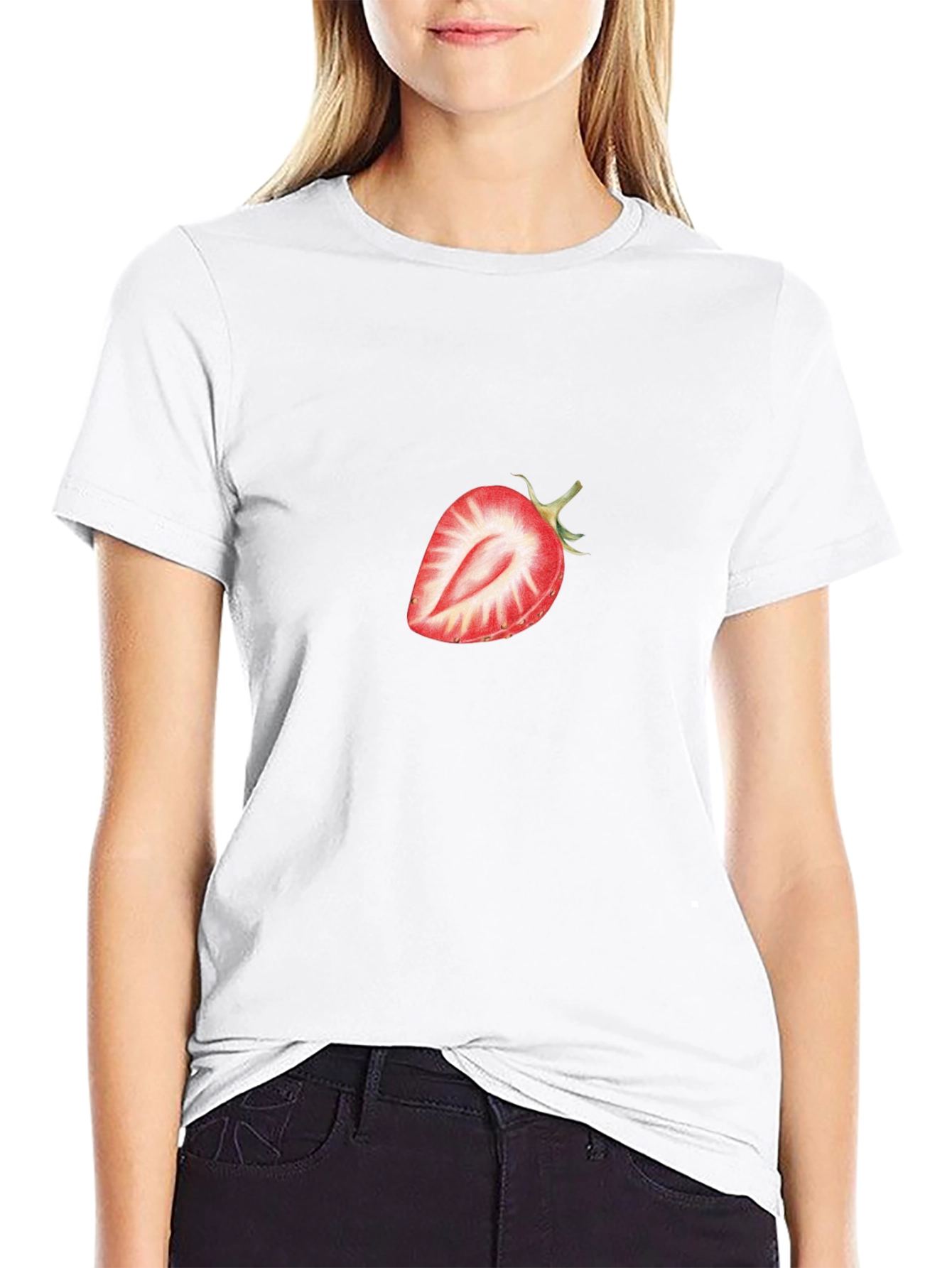 Strawberry Graphic Black T-Shirt