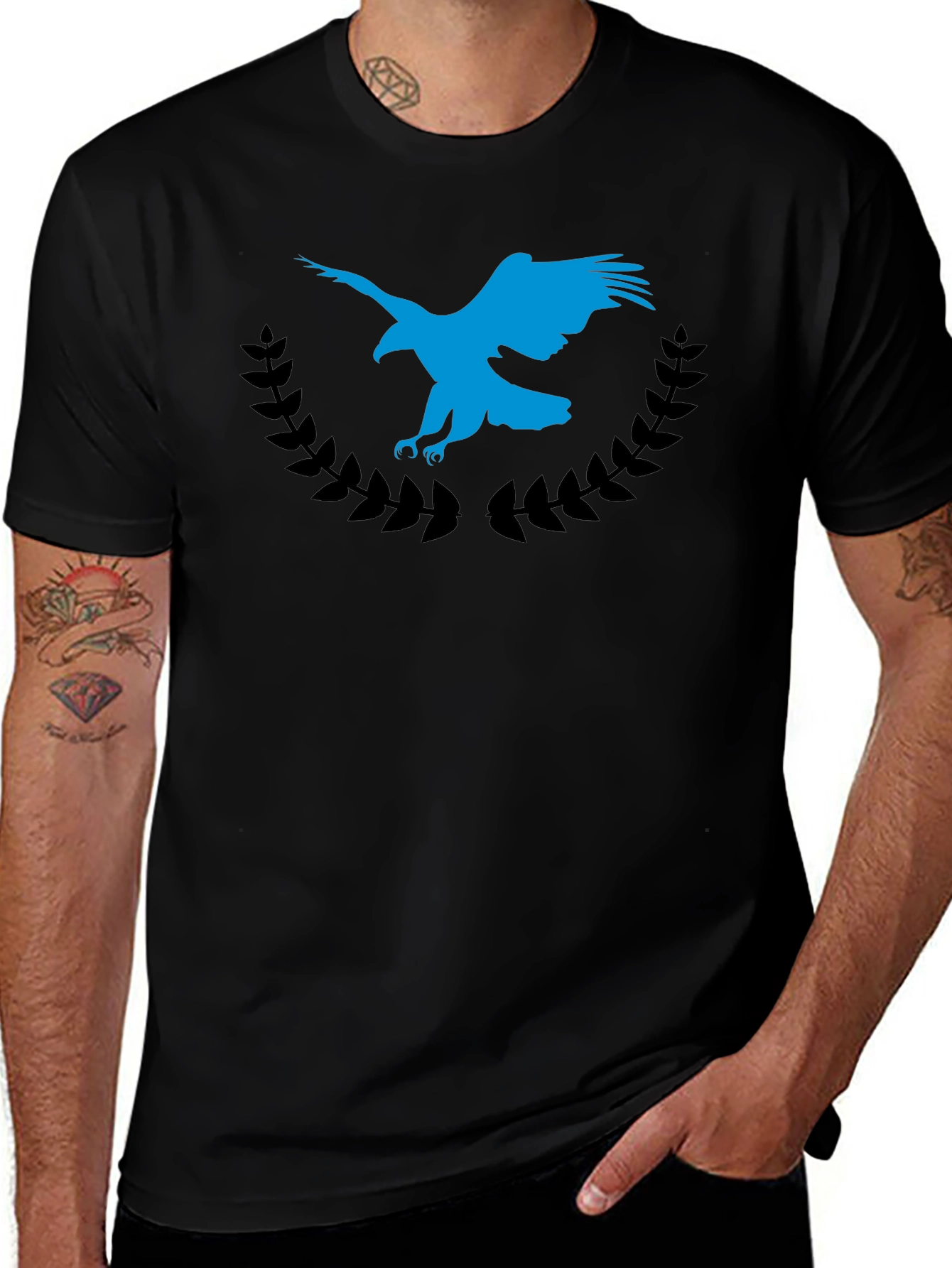 Eagle Crest Graphic Tee - Soft Black Cotton Blend