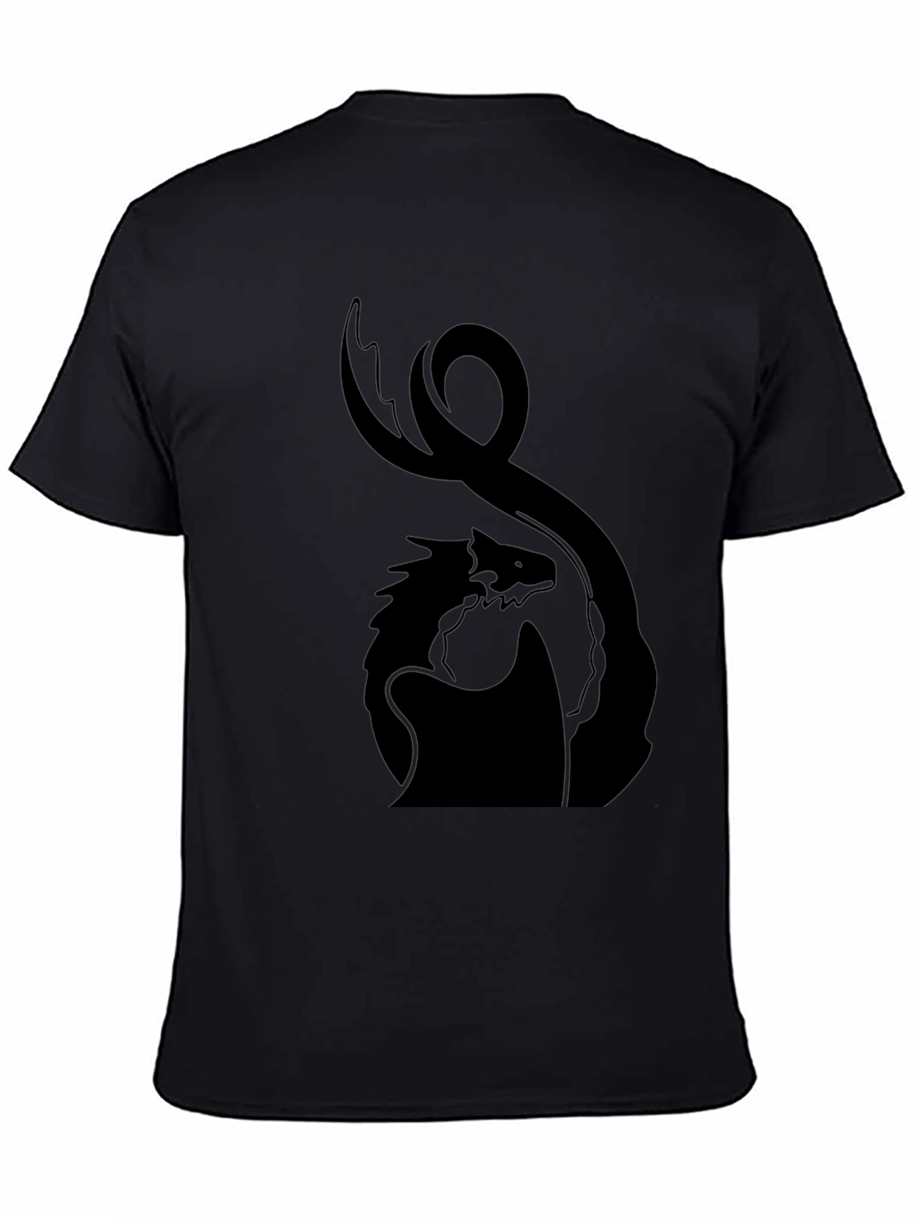 Dragon Silhouette Tee - Black Graphic Print