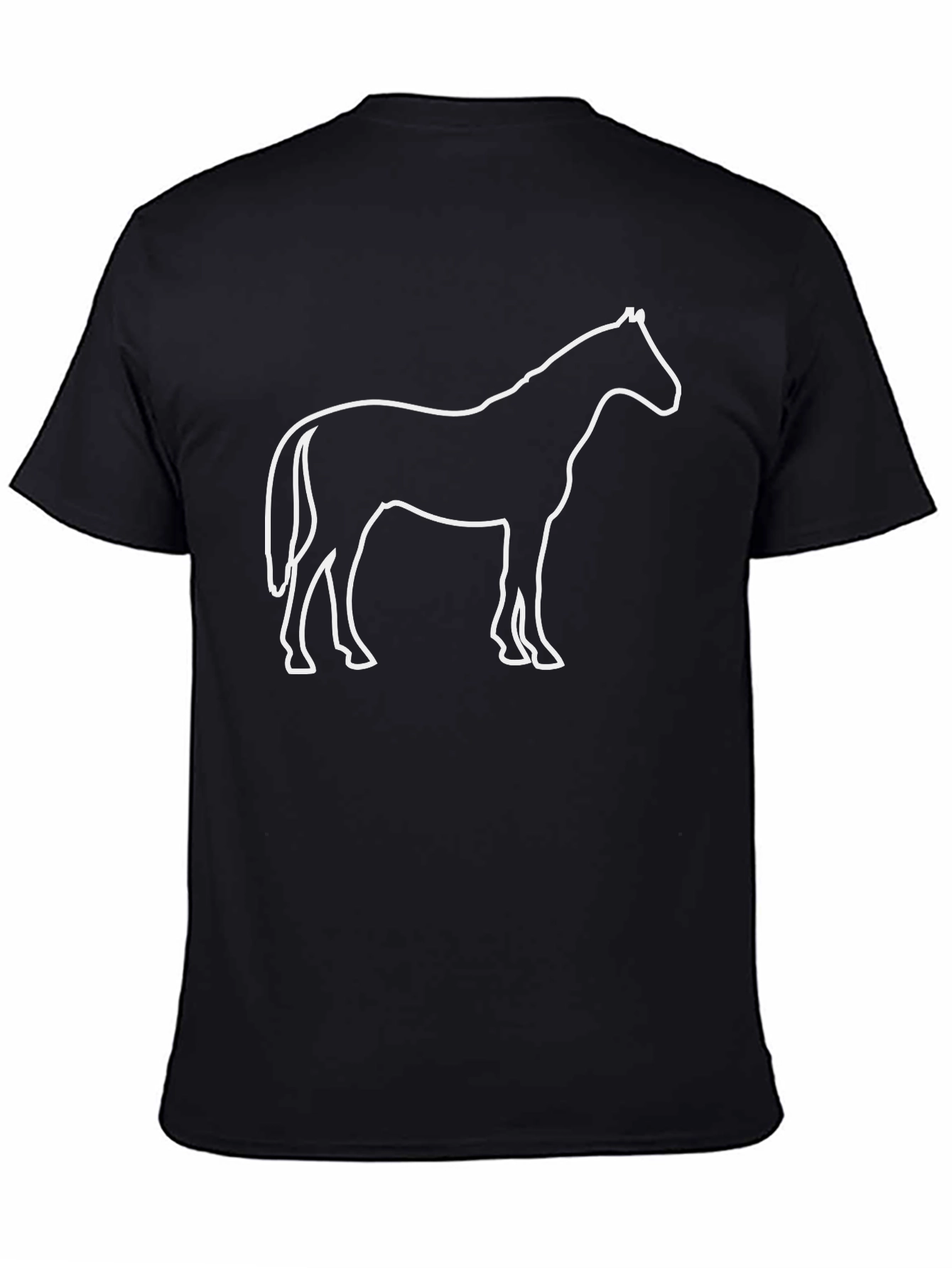 Black Horse Outline Graphic Tee - Mens