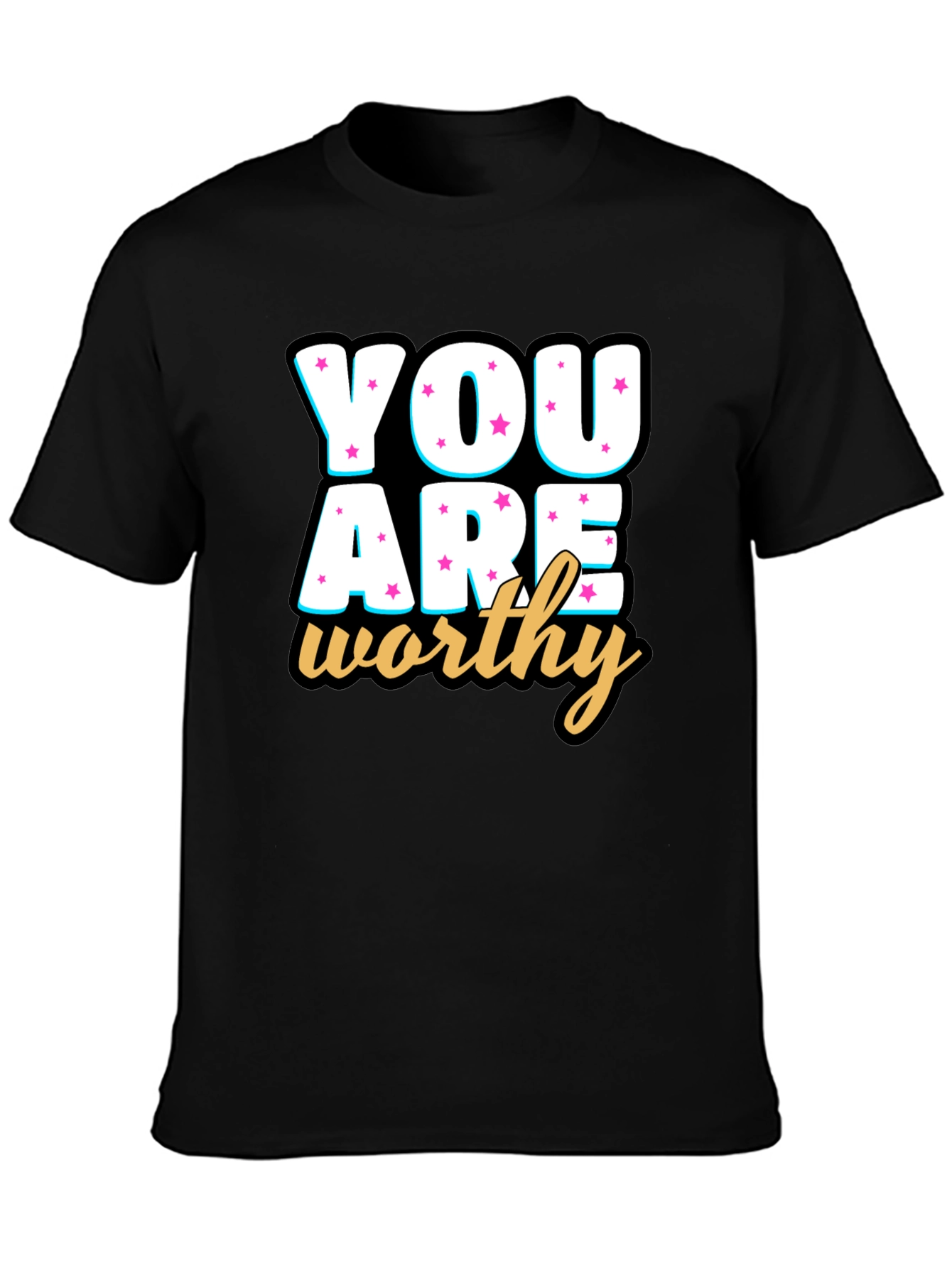 You Are Worthy Black Graphic Tee