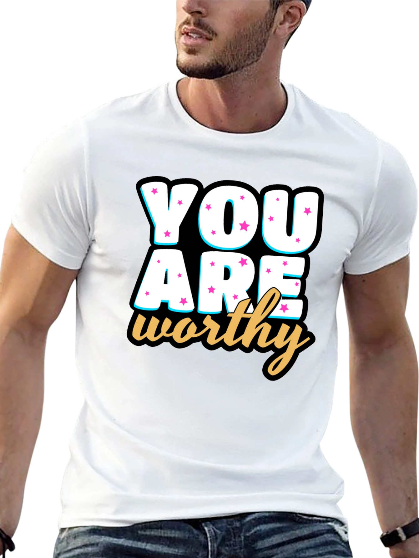 You Are Worthy Black Graphic Tee
