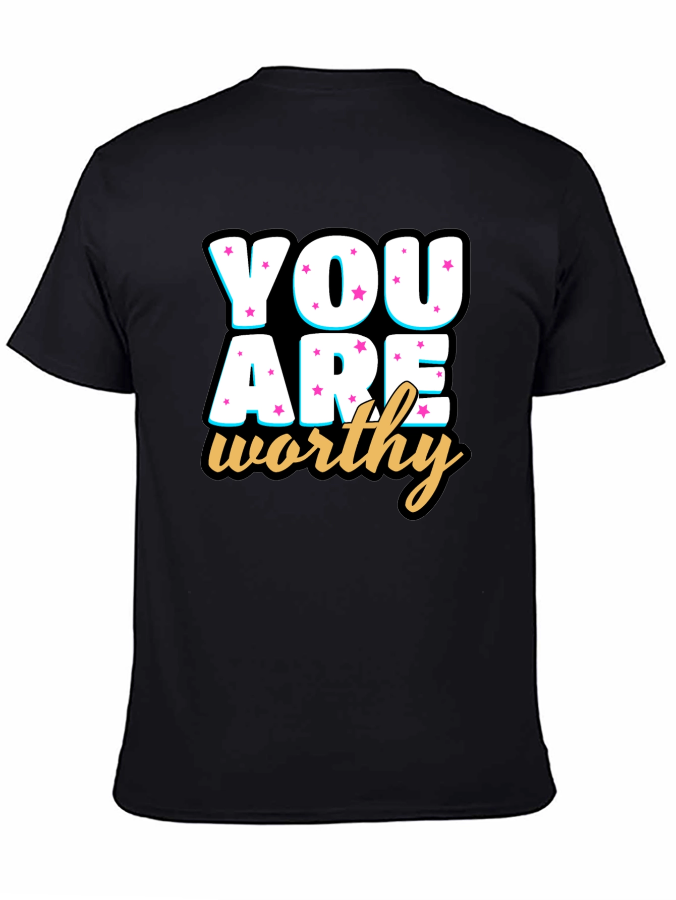 You Are Worthy Black Graphic Tee