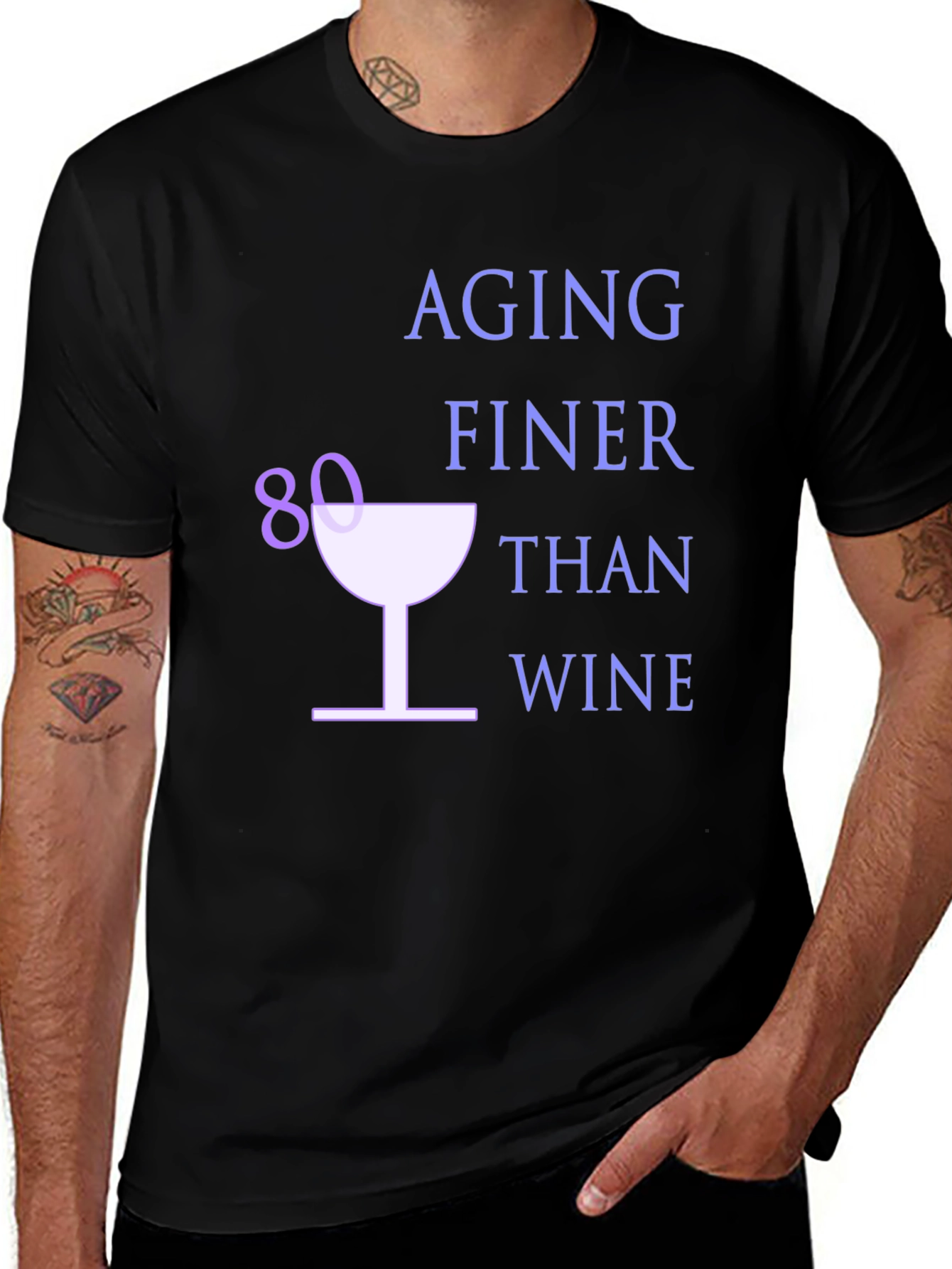 Aging Finer Than Wine 80th Birthday T-Shirt