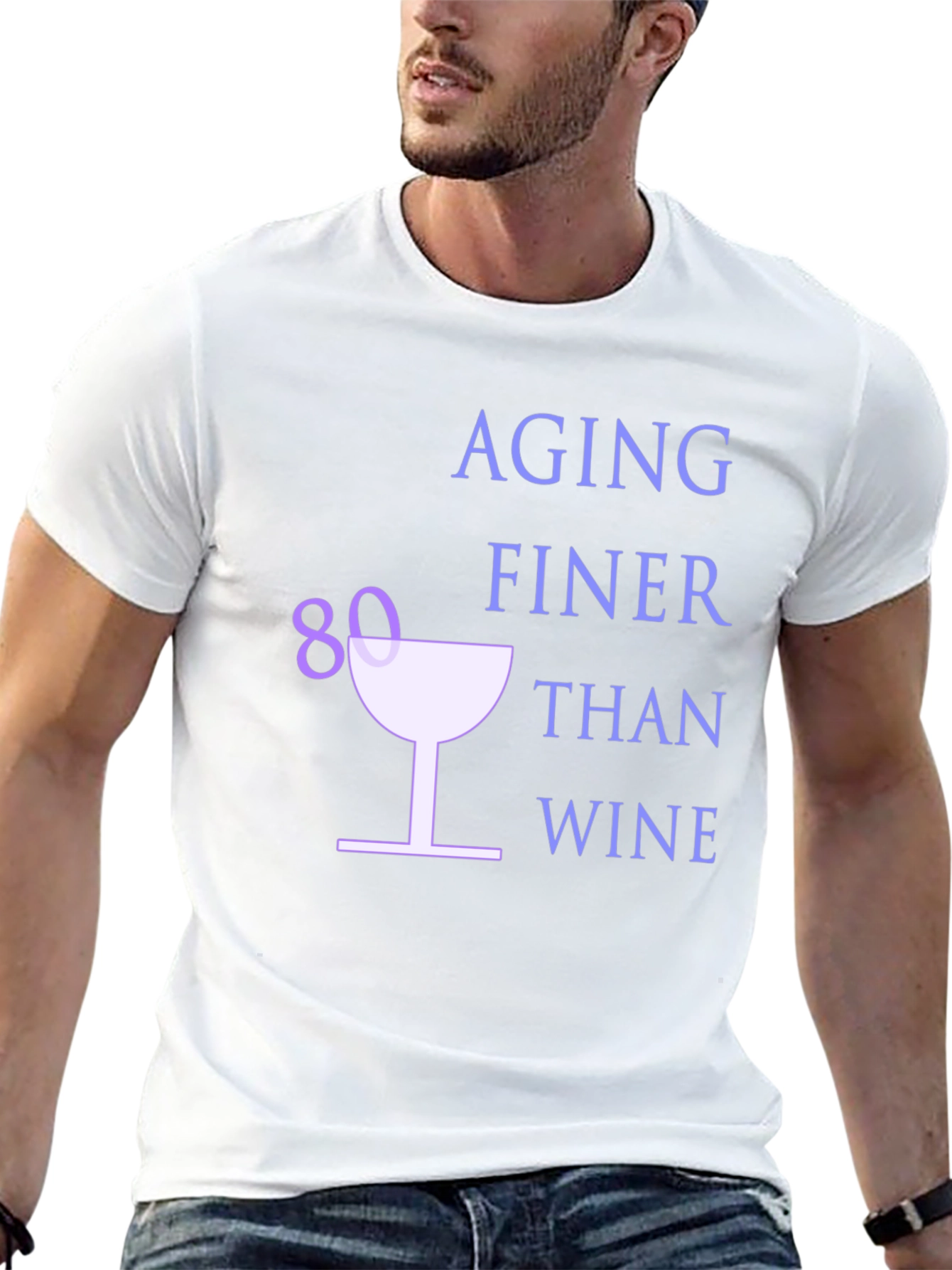 Aging Finer Than Wine 80th Birthday T-Shirt