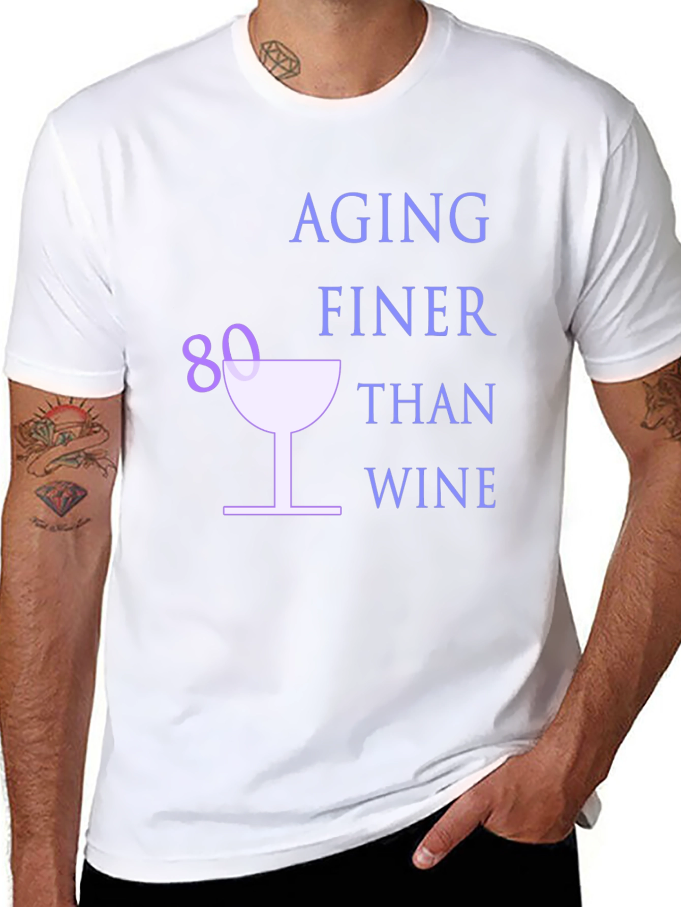 Aging Finer Than Wine 80th Birthday T-Shirt