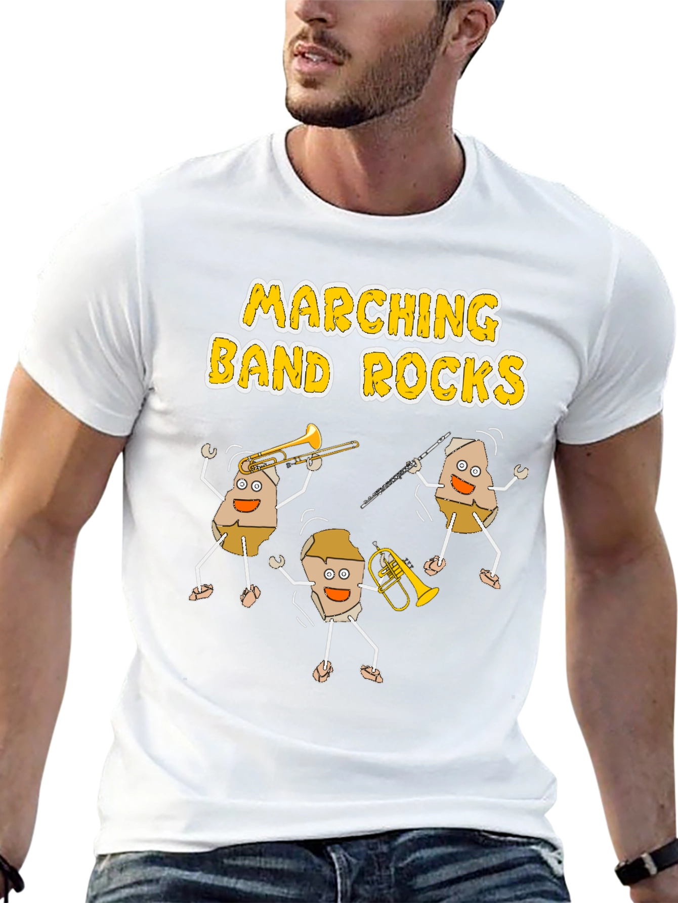 Marching Band Rocks Graphic Tee