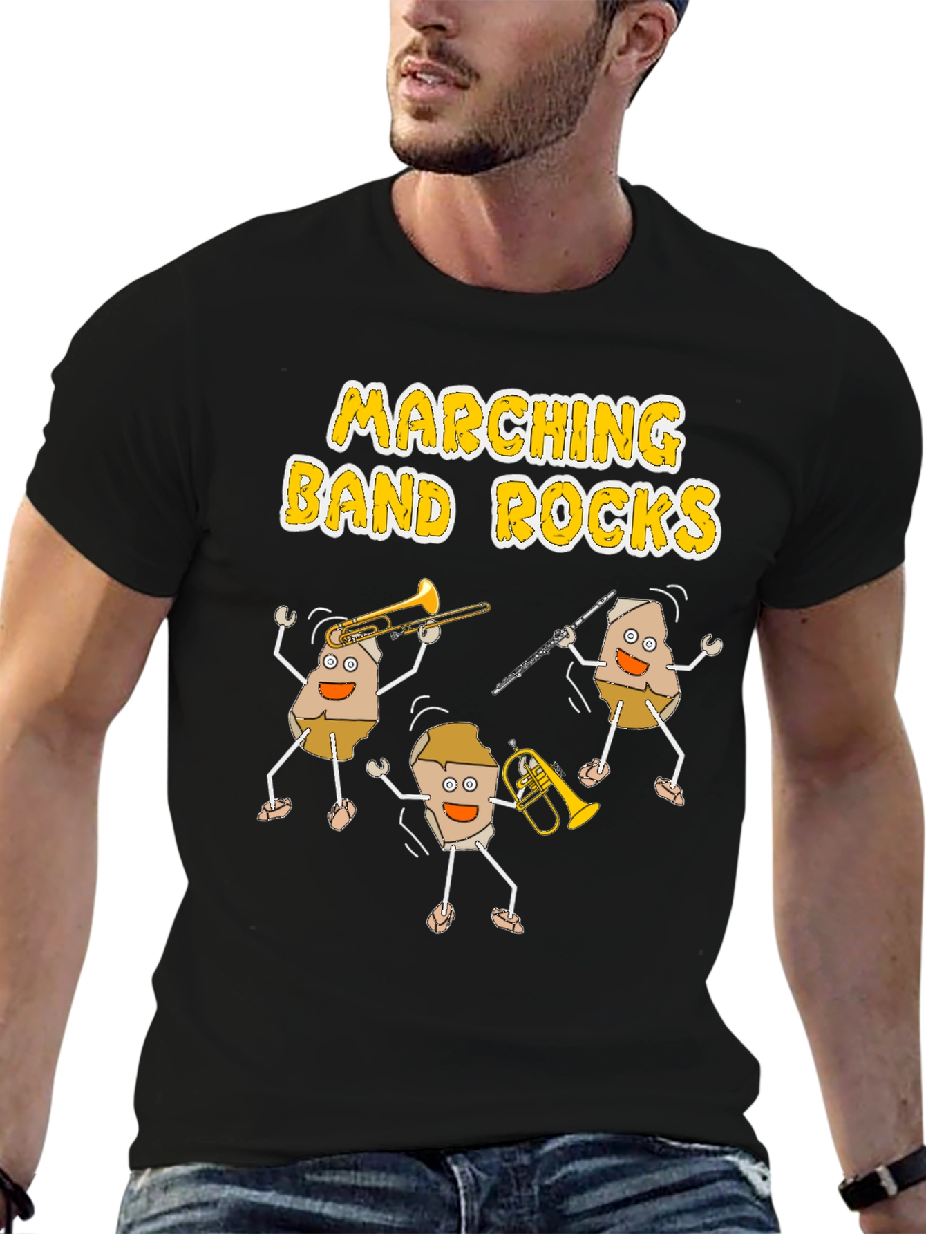 Marching Band Rocks Graphic Tee