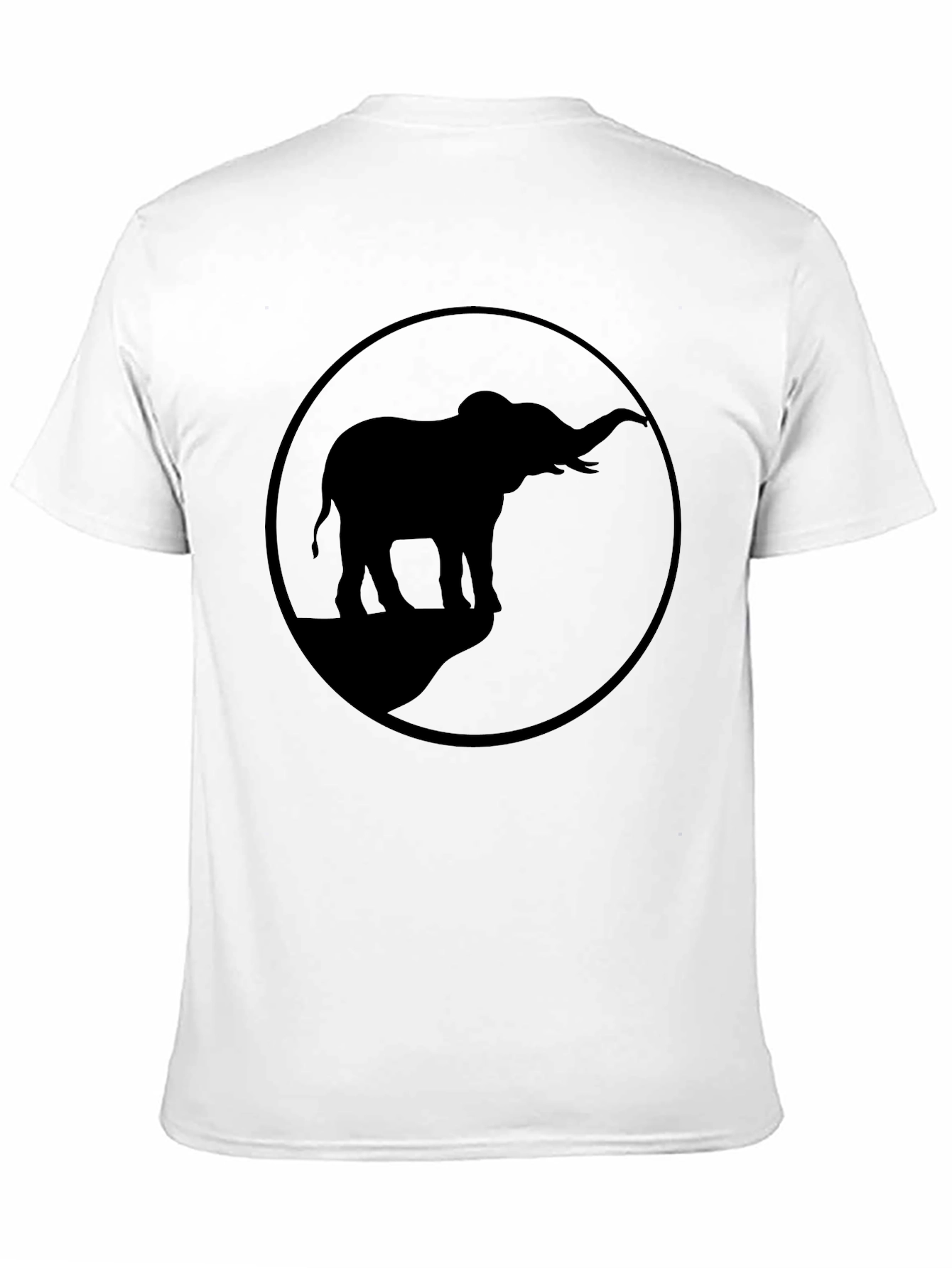 Elephant Silhouette Graphic Tee - Black Cotton Blend