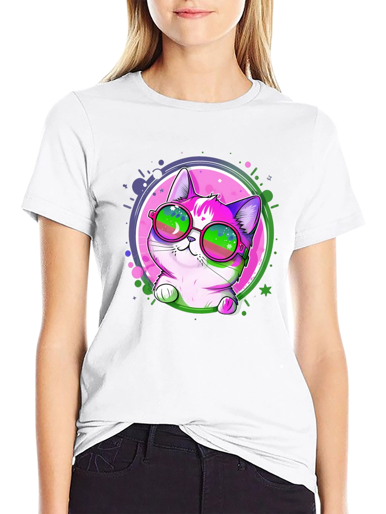 Cool Cat Graphic Tee - Mens Black T-Shirt