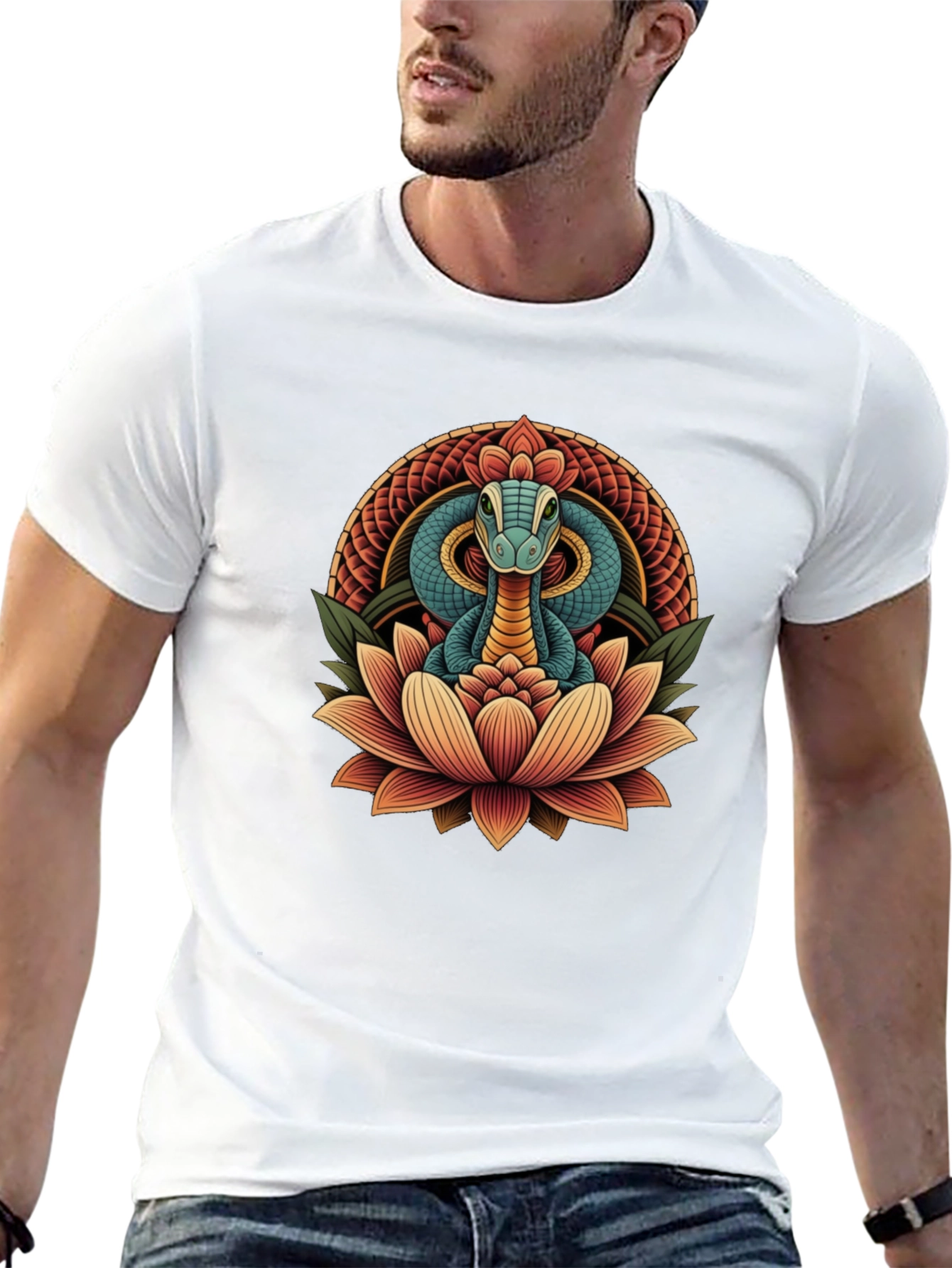 Snake Lotus Graphic Tee - Stylish Unisex Design