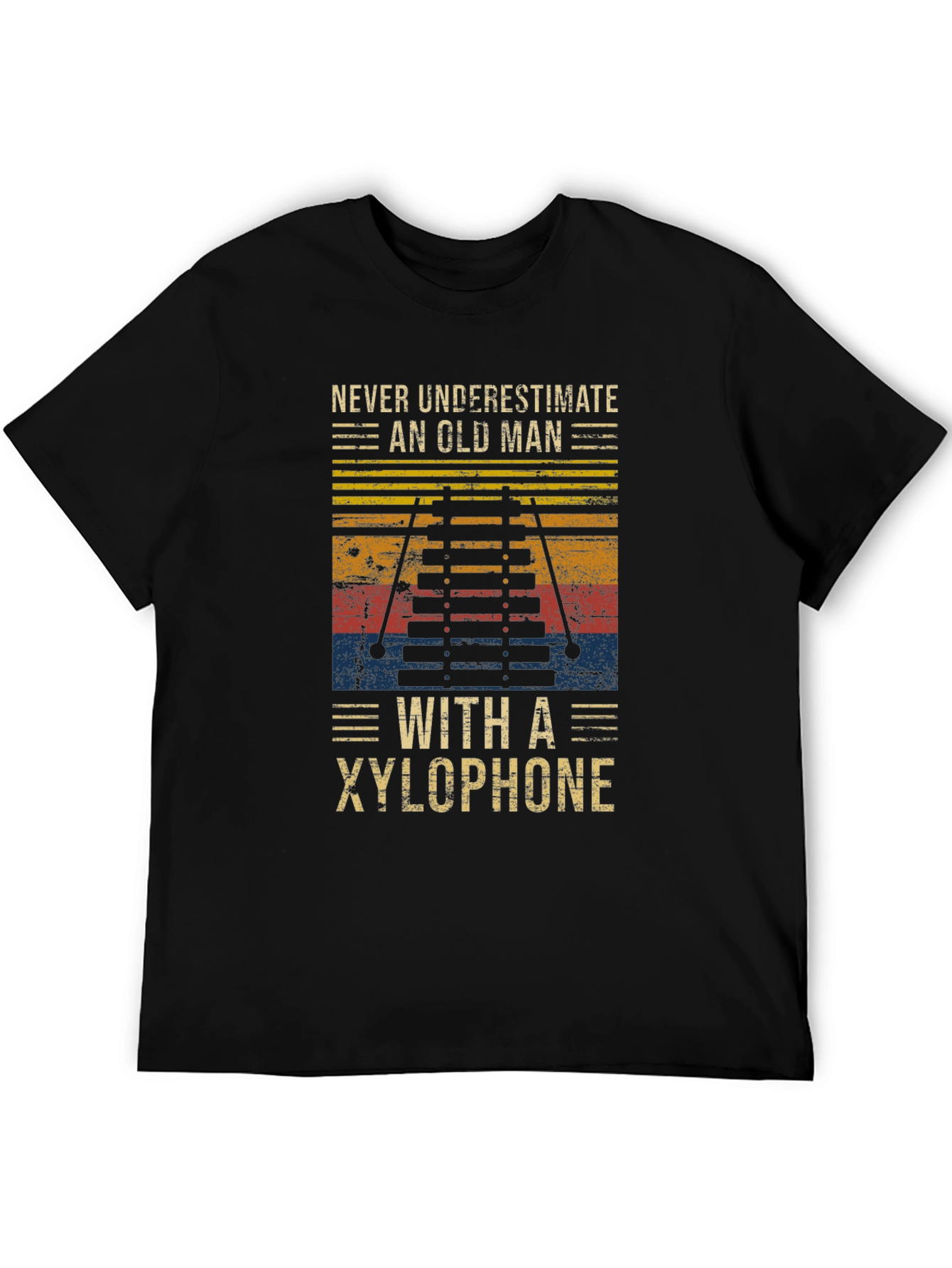 Old Man Xylophone Graphic Tee - Black