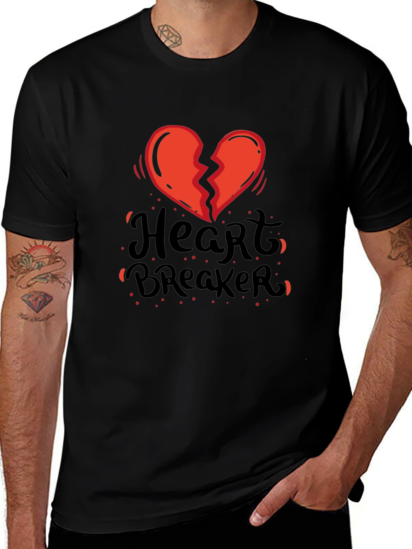 Heartbreaker Graphic Tee - Black Casual T-Shirt
