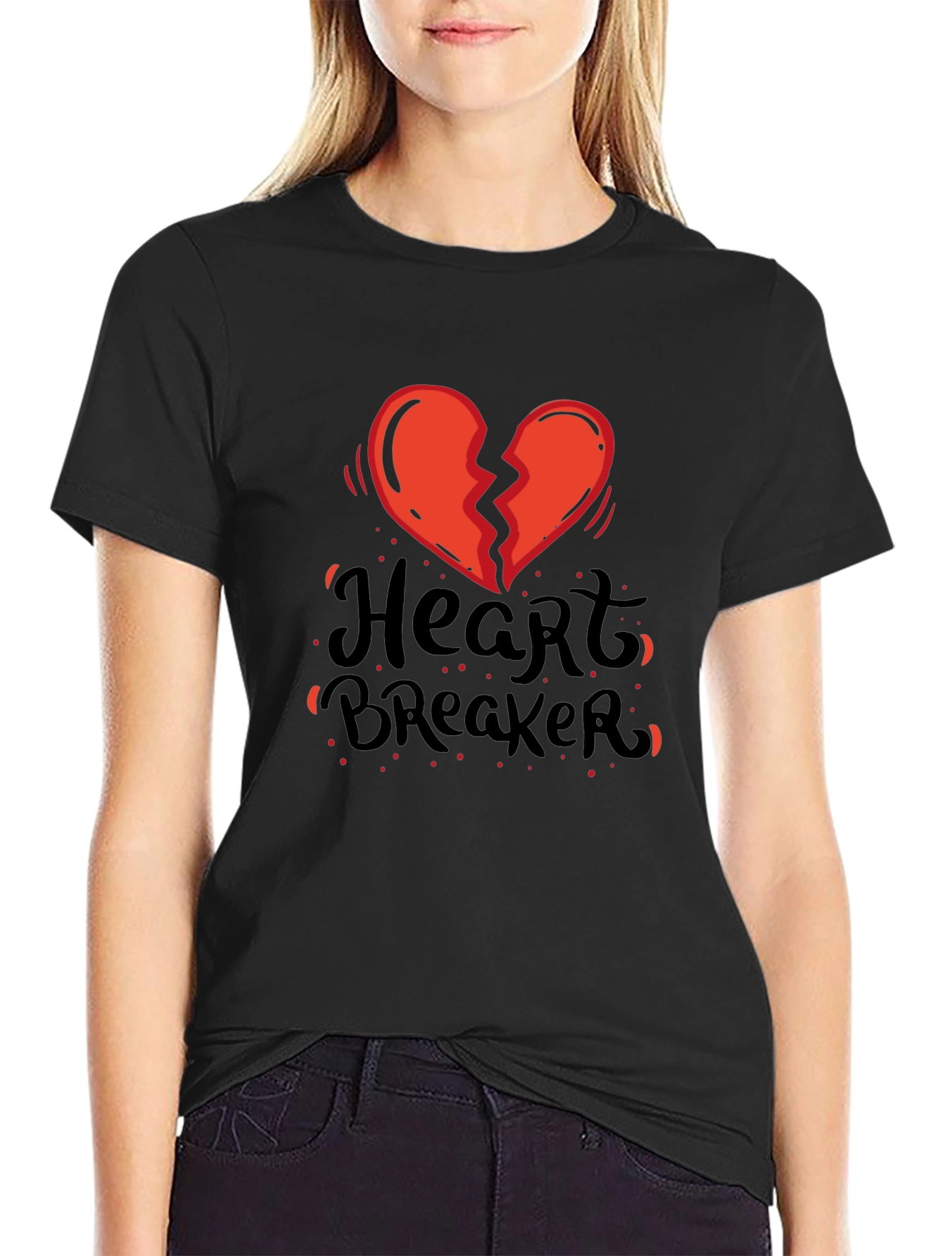 Heartbreaker Graphic Tee - Black Casual T-Shirt