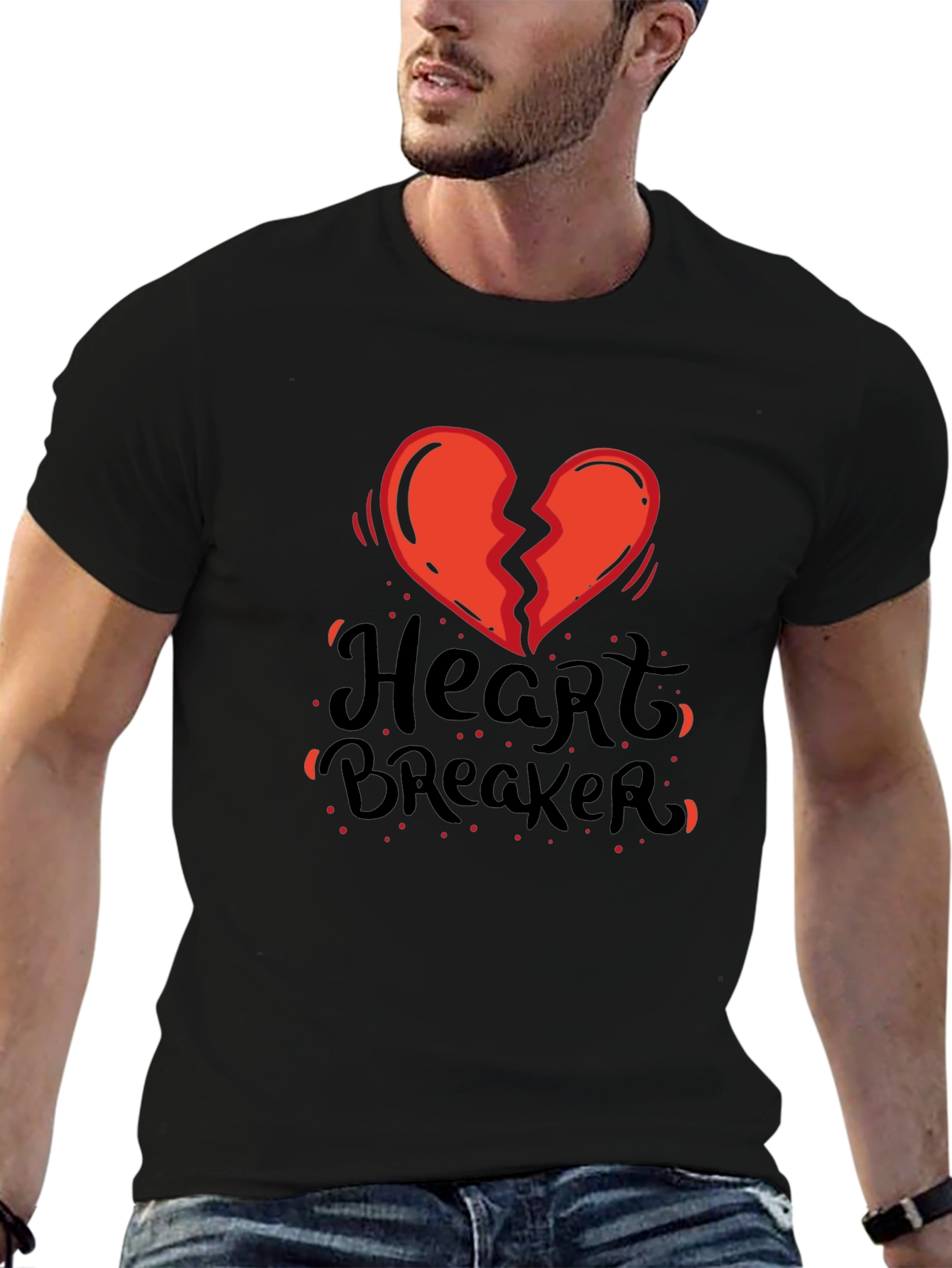 Heartbreaker Graphic Tee - Black Casual T-Shirt