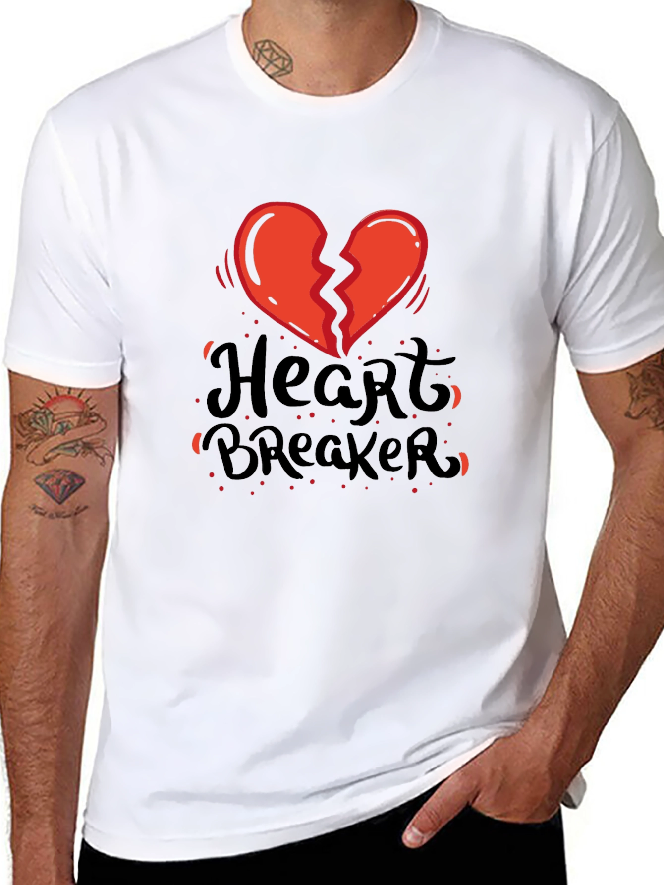 Heartbreaker Graphic Tee - Black Casual T-Shirt