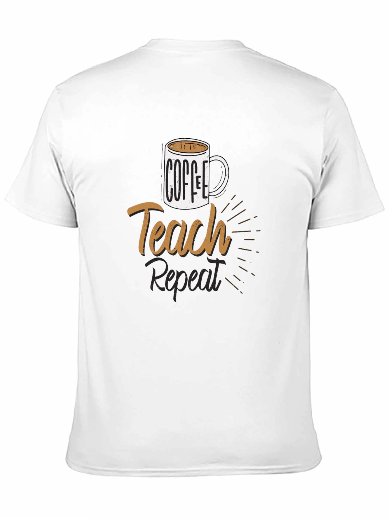 Coffee Teach Repeat T-Shirt - Black
