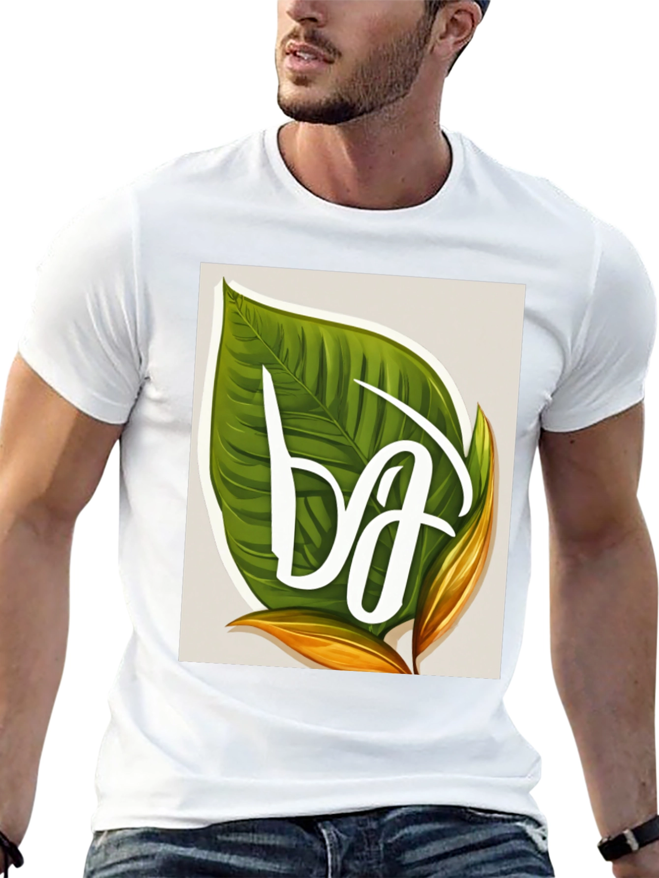 Leaf Letter T-Shirt - Tropical Style