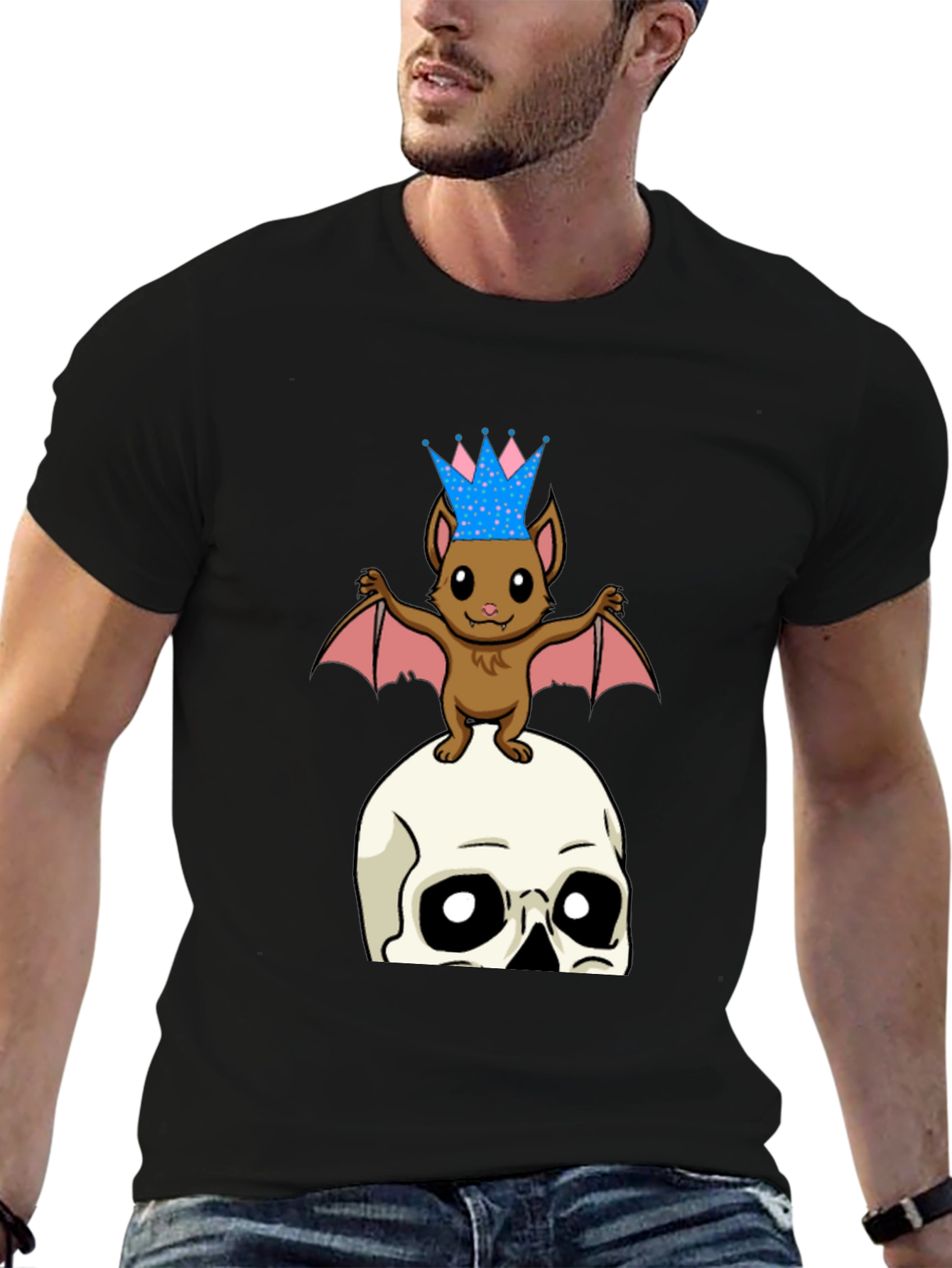 Bat & Skull Graphic T-Shirt